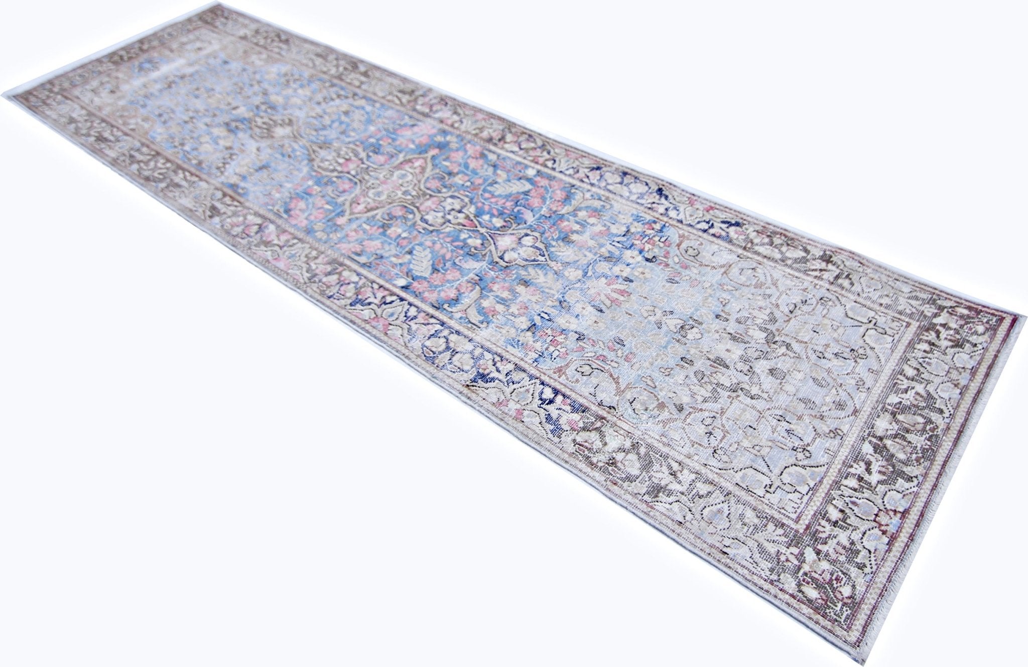Handmade Vintage Persian Kerman Hallway Runner | 279 x 71 cm | 9'2" x 2'4" - Najaf Rugs & Textile