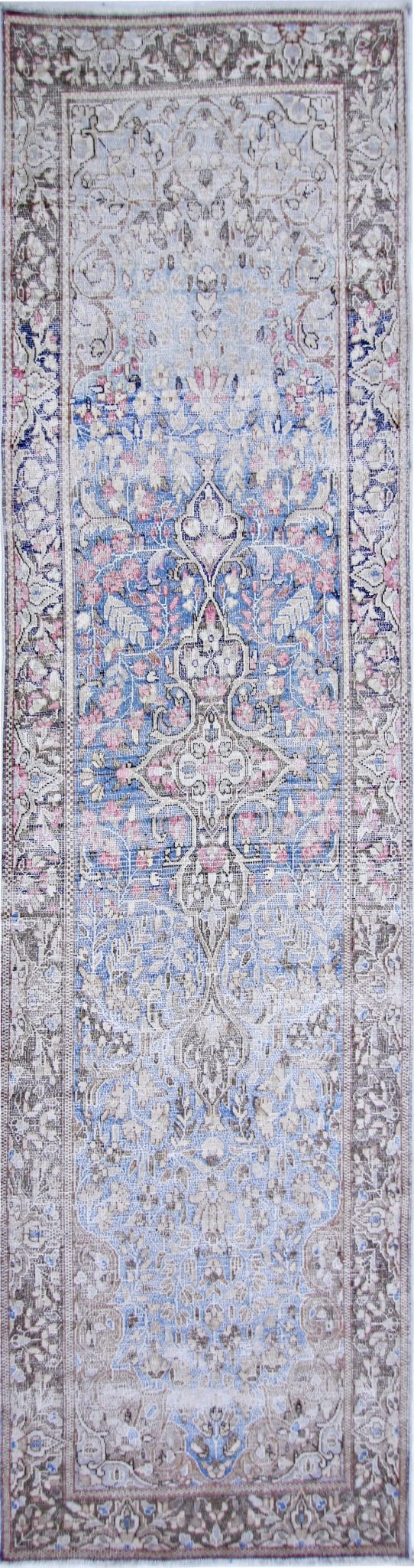 Handmade Vintage Persian Kerman Hallway Runner | 279 x 71 cm | 9'2" x 2'4" - Najaf Rugs & Textile