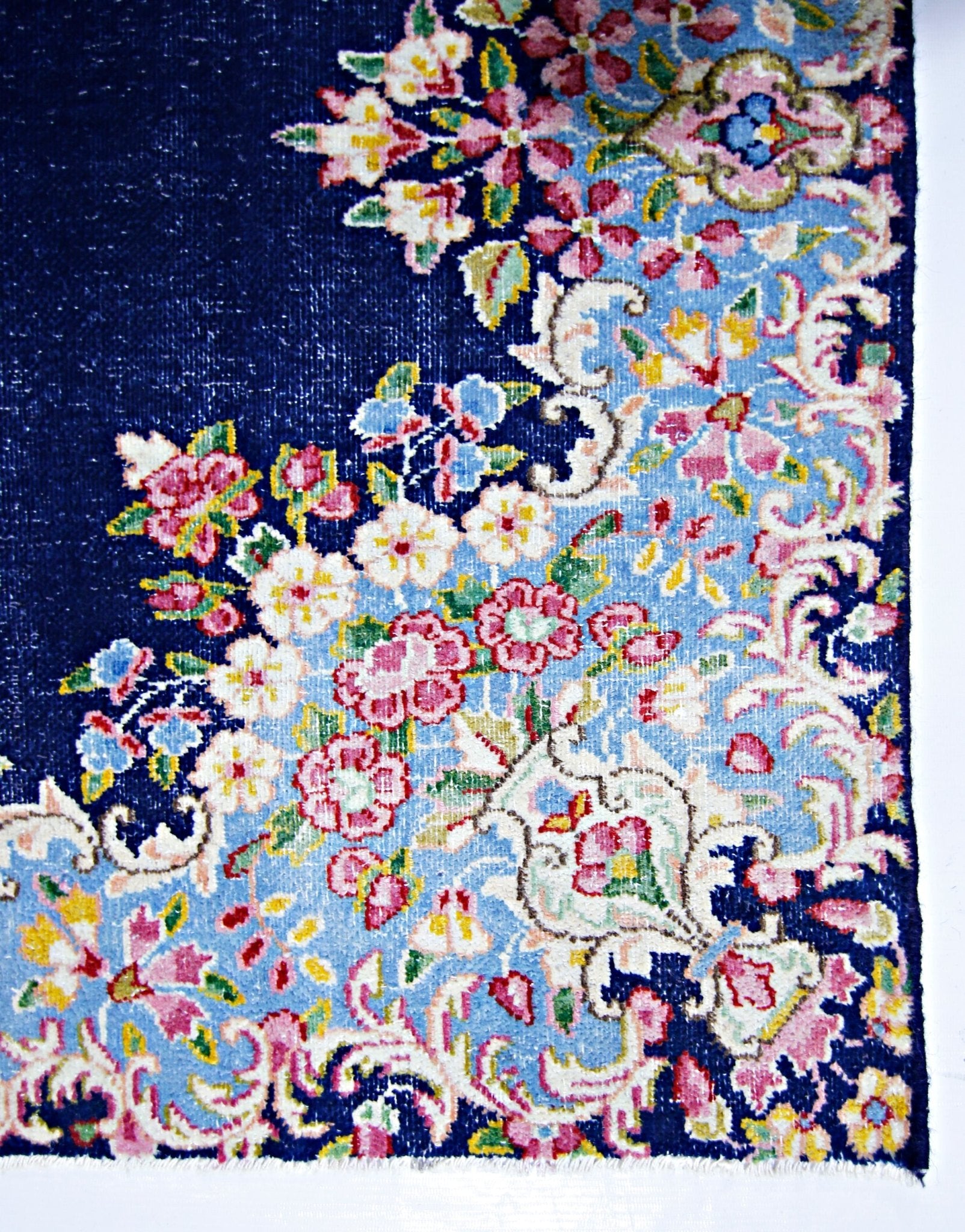 Handmade Vintage Persian Kerman Hallway Runner | 297 x 98 cm | 9'9" x 3'3" - Najaf Rugs & Textile