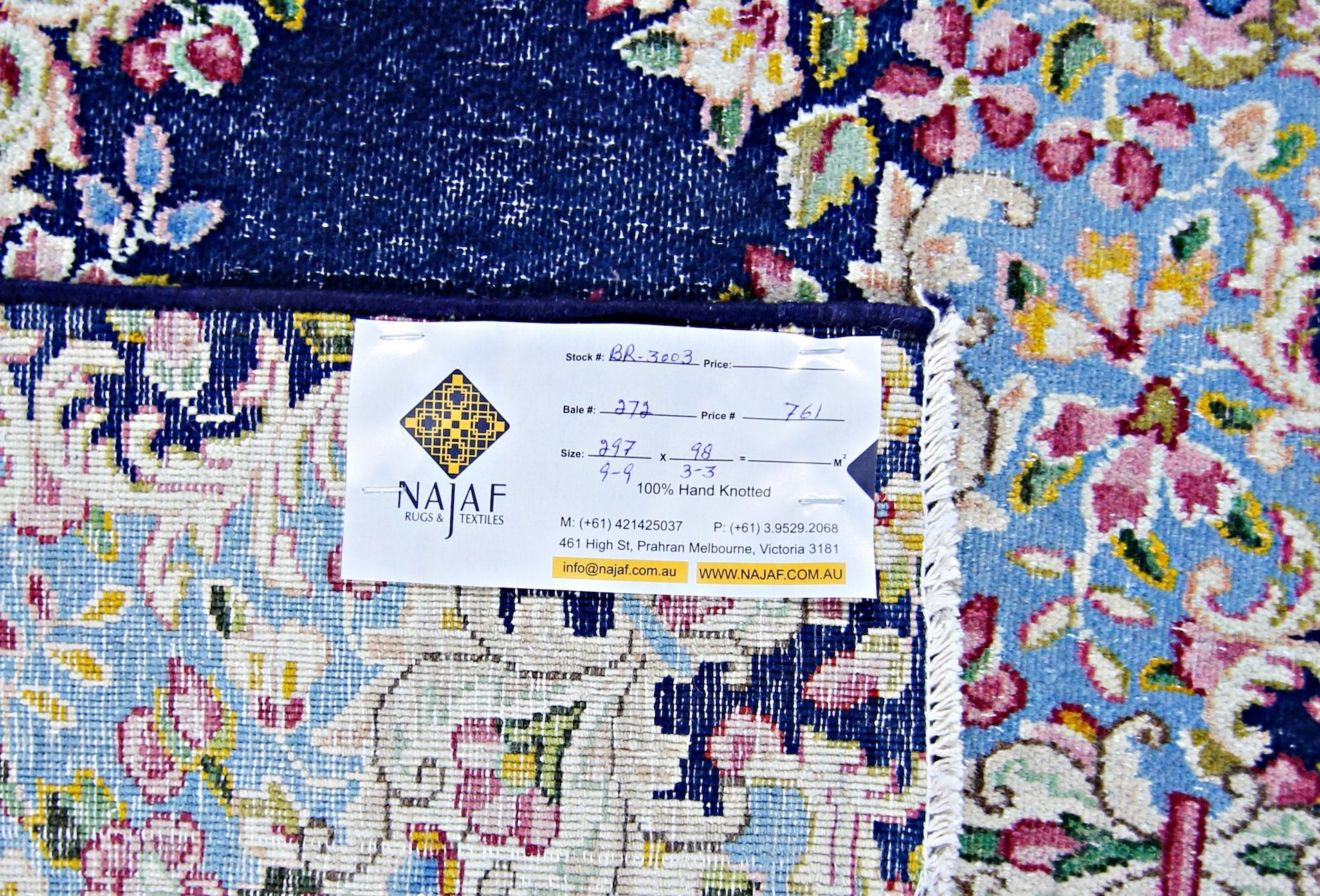 Handmade Vintage Persian Kerman Hallway Runner | 297 x 98 cm | 9'9" x 3'3" - Najaf Rugs & Textile