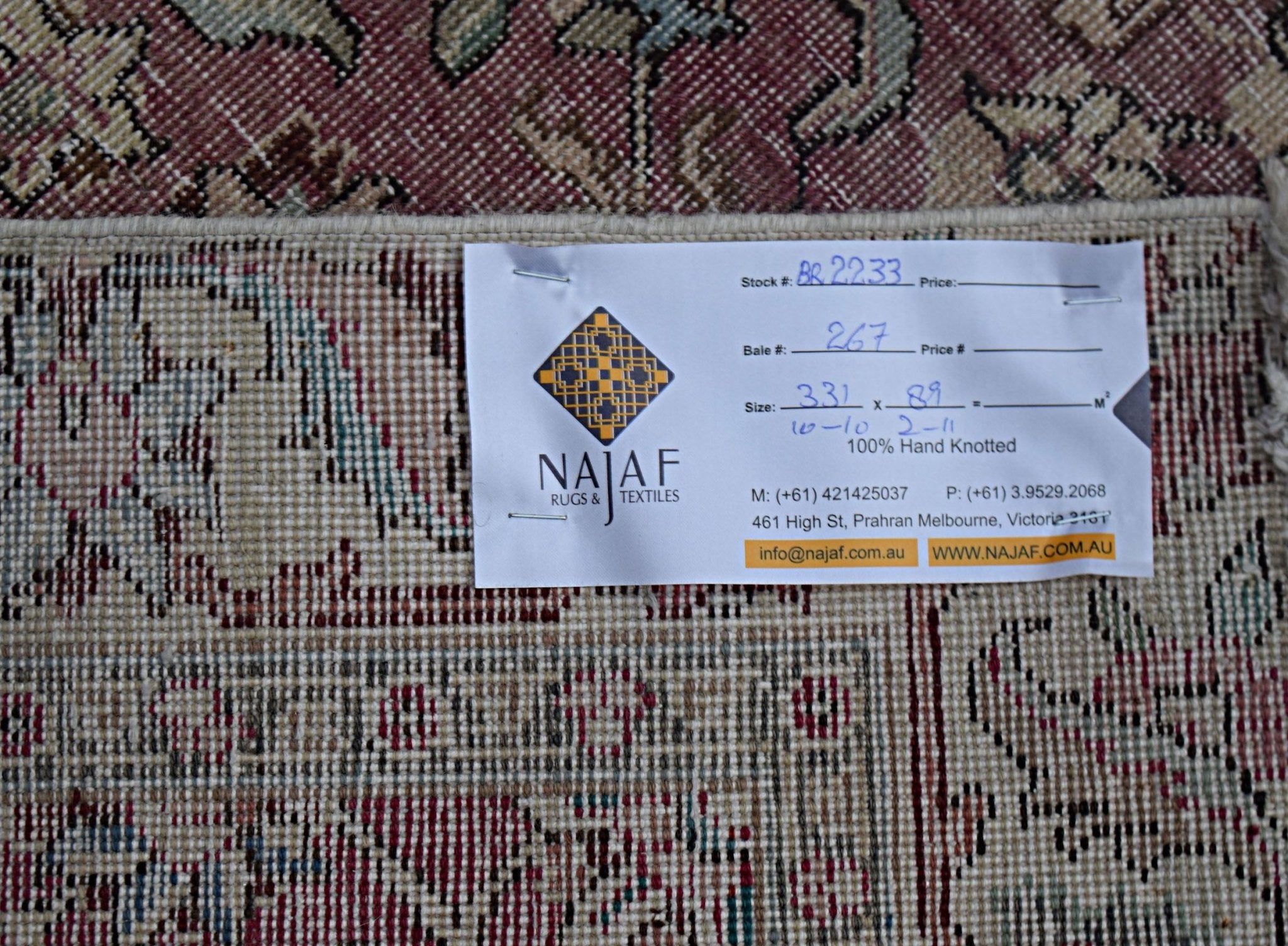 Handmade Vintage Persian Kerman Hallway Runner | 331 x 89 cm | 10'10" x 2'11" - Najaf Rugs & Textile