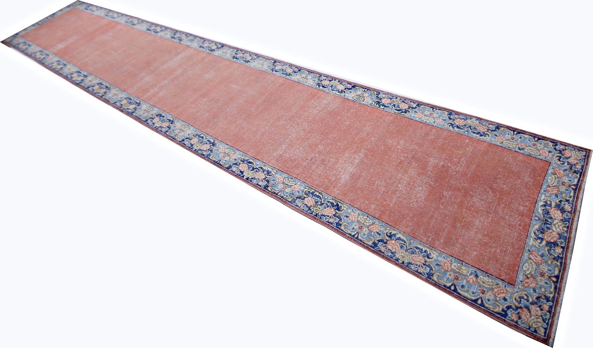 Handmade Vintage Persian Kerman Hallway Runner | 494 x 91 cm | 16'2" x 3' - Najaf Rugs & Textile