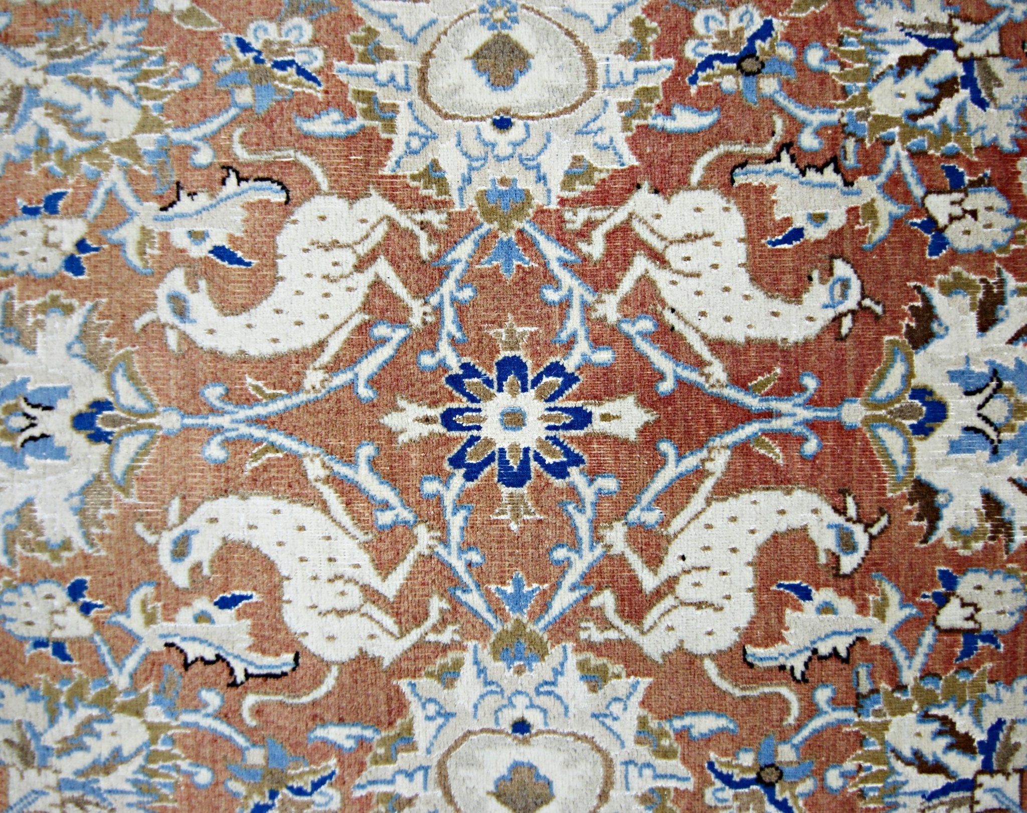 Handmade Vintage Persian Kerman Hunting Rug | 197 x 118 cm | 6'5" x 3'10" - Najaf Rugs & Textile