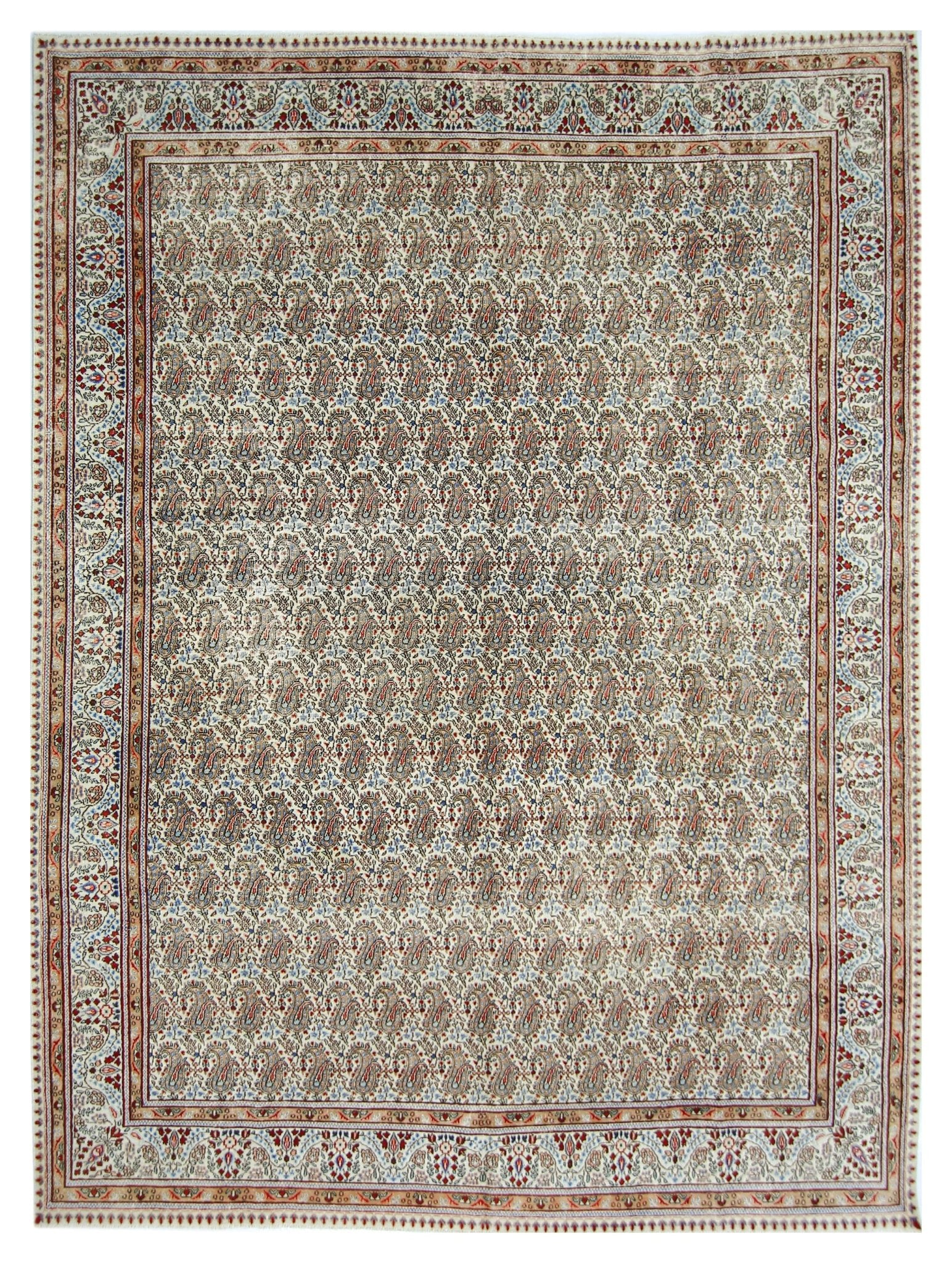 Handmade Vintage Persian Kerman Paisley Rug | 301 x 213 cm | 9'10" x 7' - Najaf Rugs & Textile