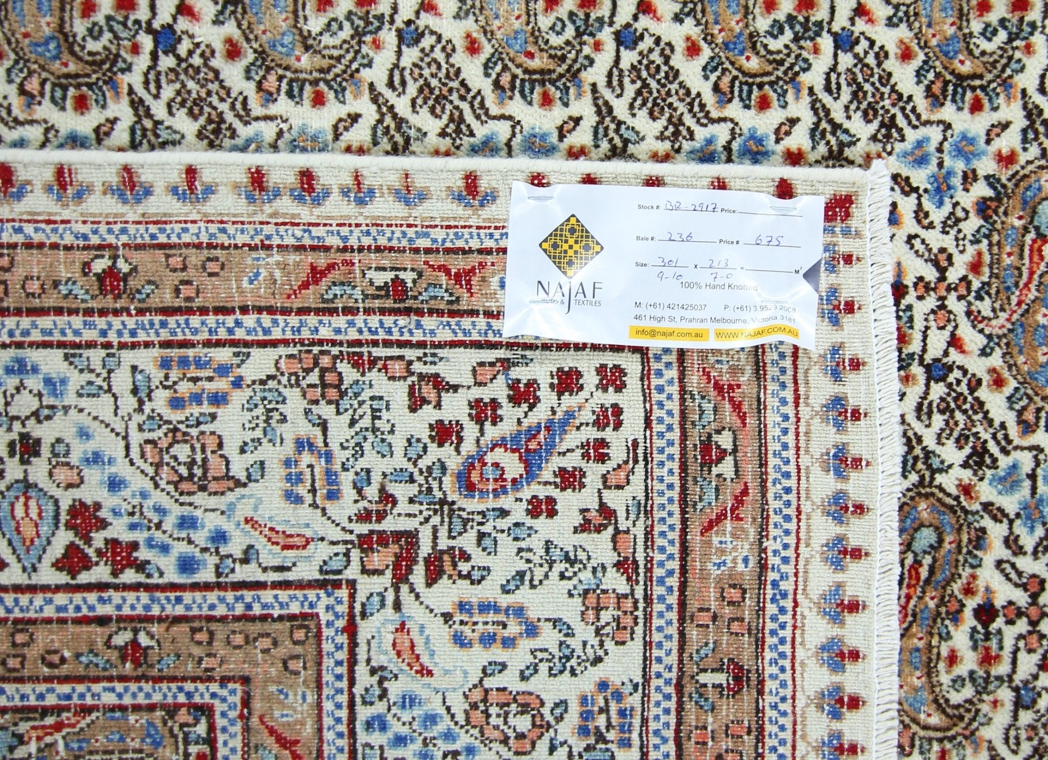 Handmade Vintage Persian Kerman Paisley Rug | 301 x 213 cm | 9'10" x 7' - Najaf Rugs & Textile