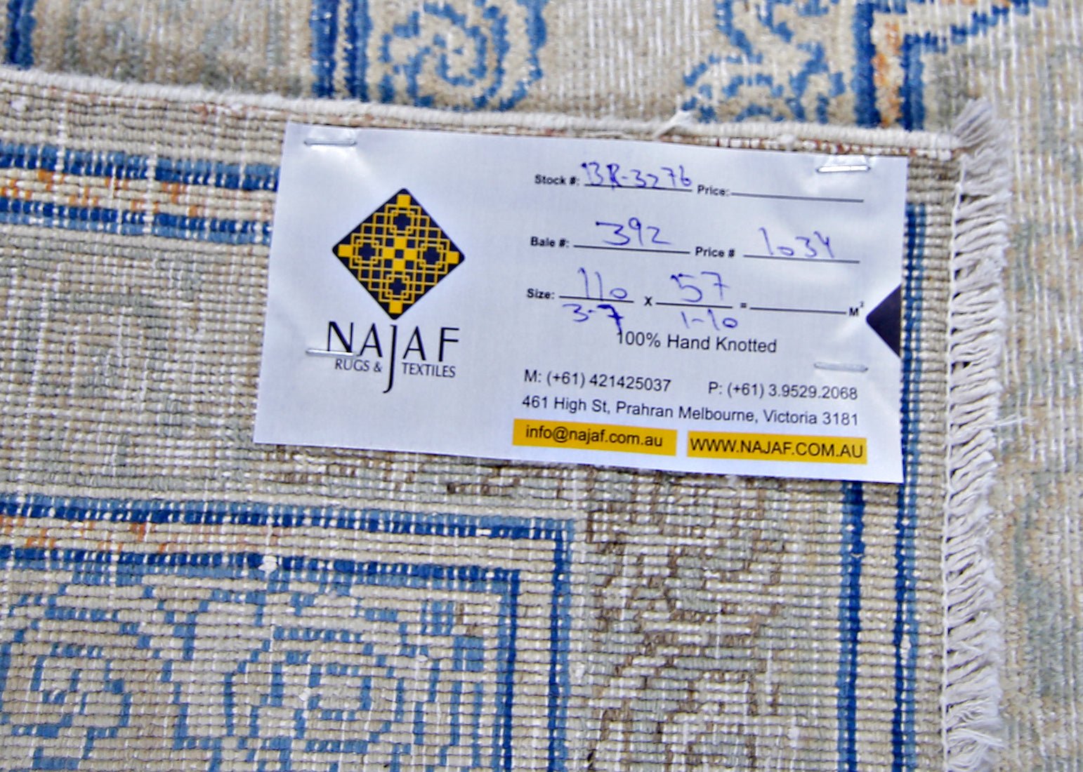 Handmade Vintage Persian Kerman Rug | 110 x 57 cm | 3'7" x 1'10" - Najaf Rugs & Textile