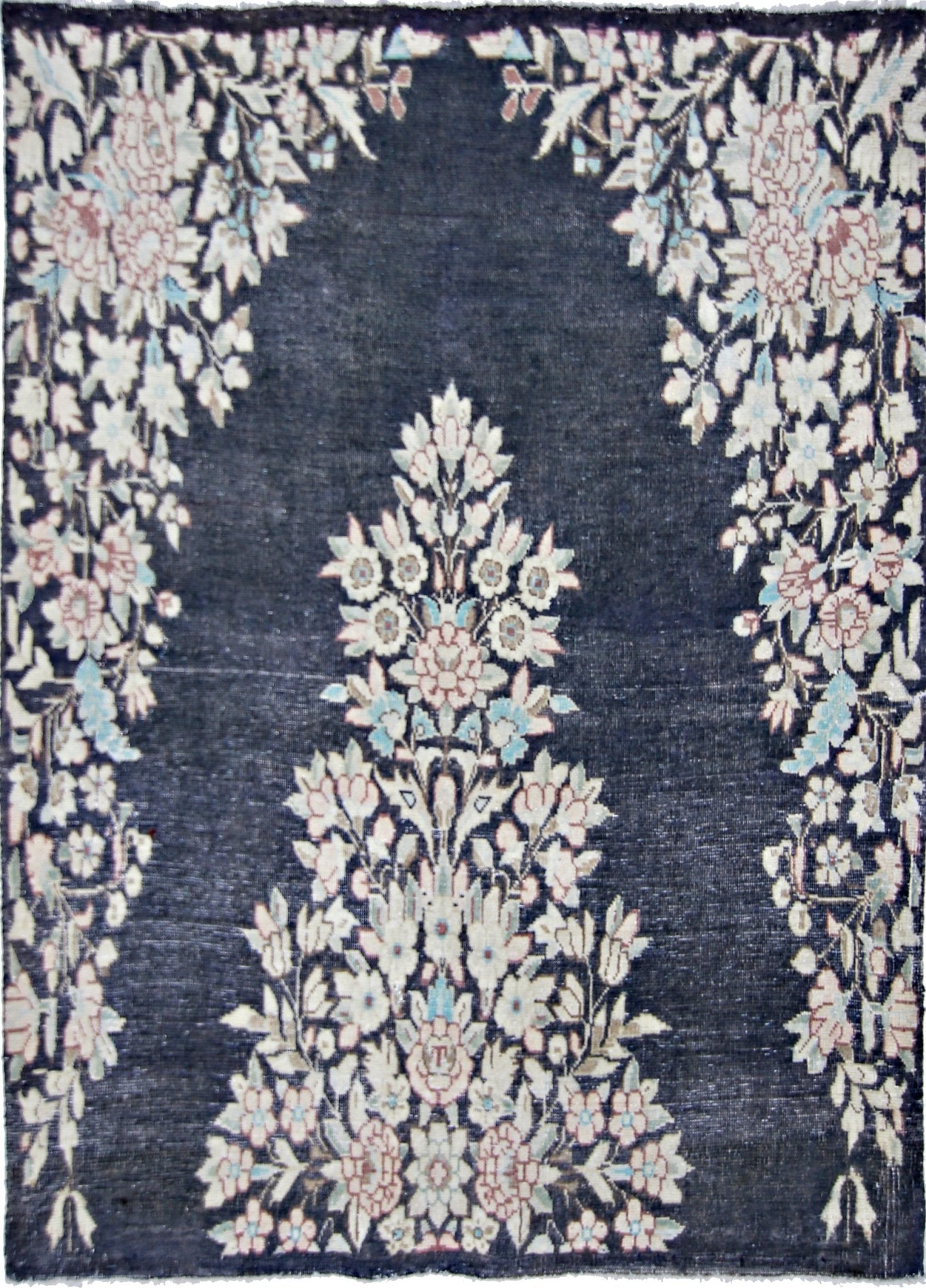 Handmade Vintage Persian Kerman Rug | 120 x 90 cm | 3'11" x 3' - Najaf Rugs & Textile