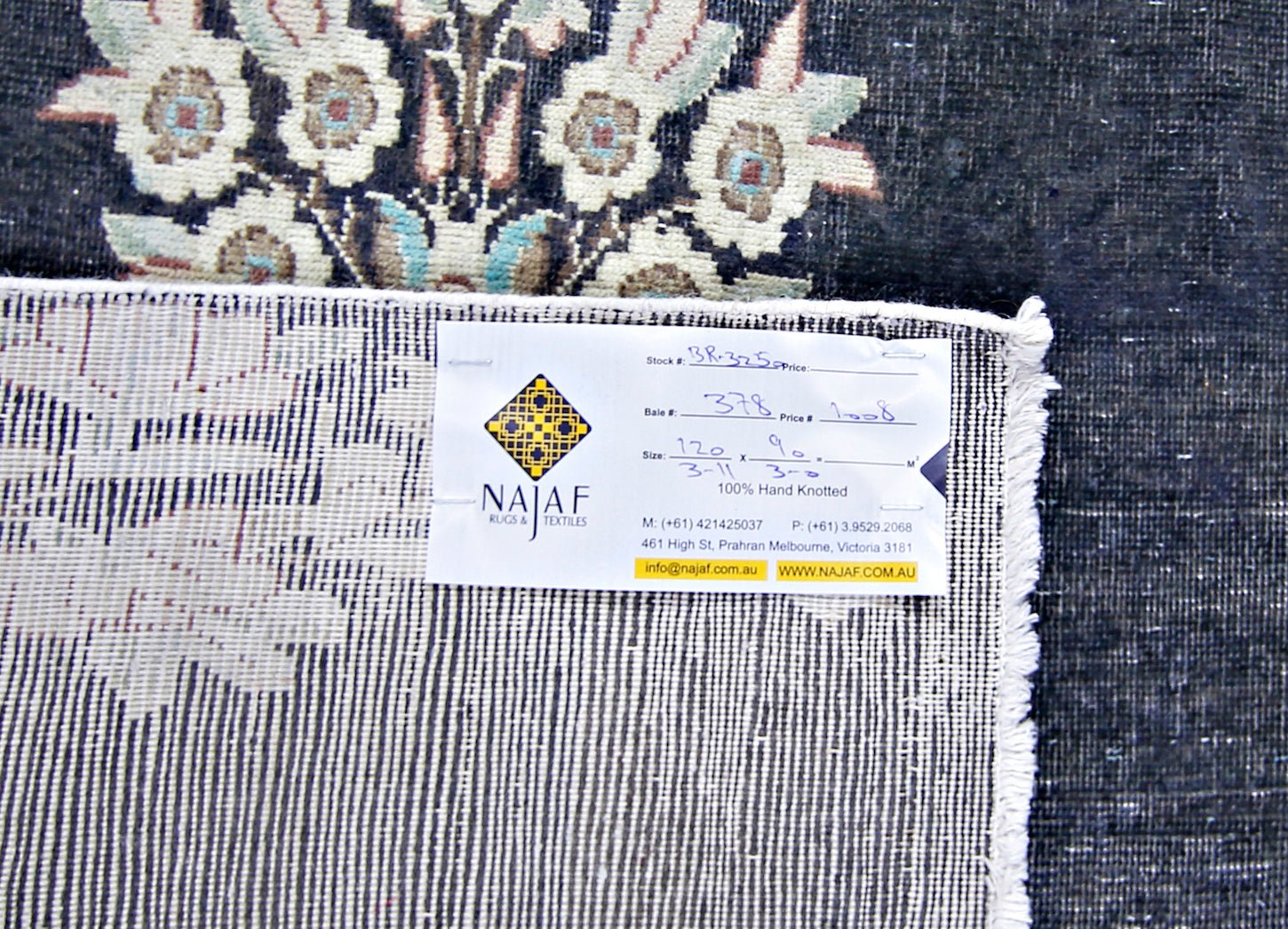 Handmade Vintage Persian Kerman Rug | 120 x 90 cm | 3'11" x 3' - Najaf Rugs & Textile