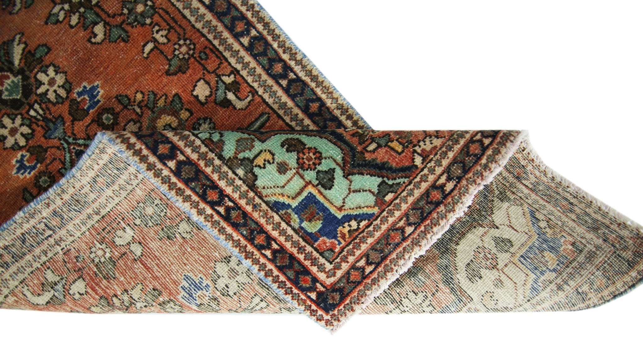 Handmade Vintage Persian Kerman Rug | 128 x 63 cm | 4'2" x 2'1" - Najaf Rugs & Textile