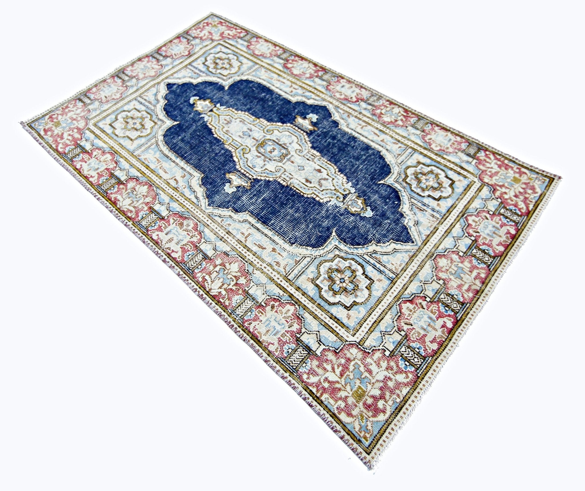 Handmade Vintage Persian Kerman Rug | 142 x 86 cm | 4'8" x 2'10" - Najaf Rugs & Textile