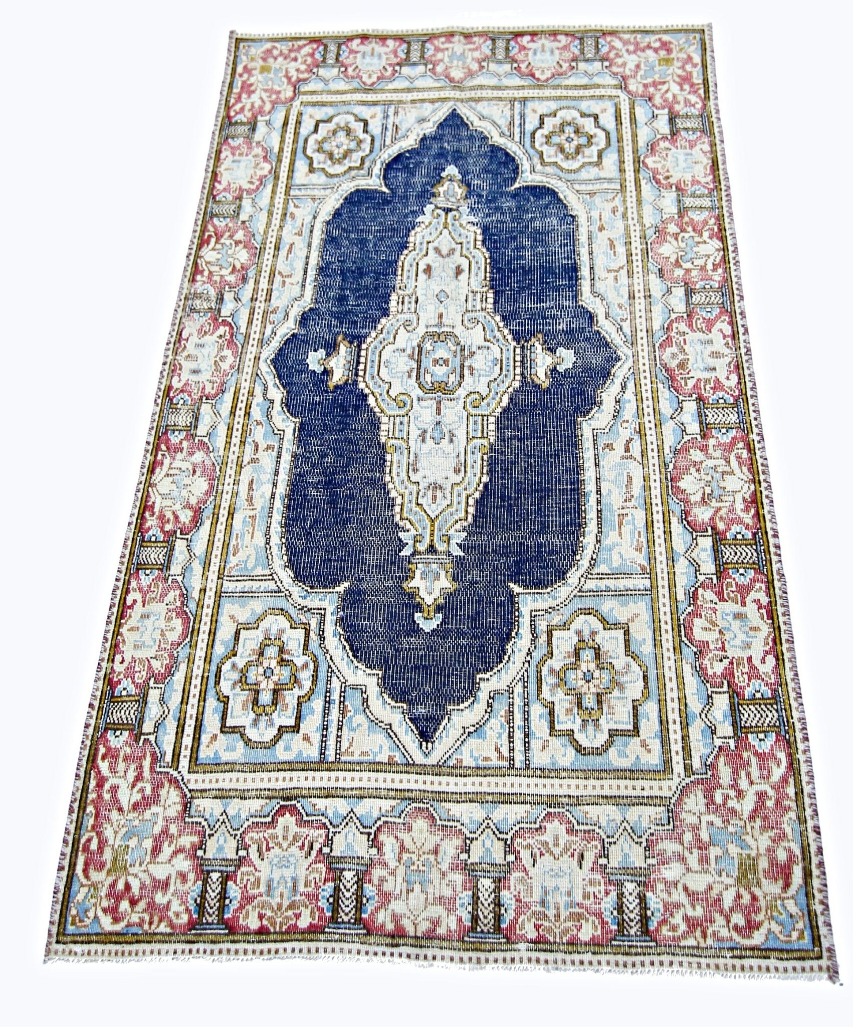 Handmade Vintage Persian Kerman Rug | 142 x 86 cm | 4'8" x 2'10" - Najaf Rugs & Textile