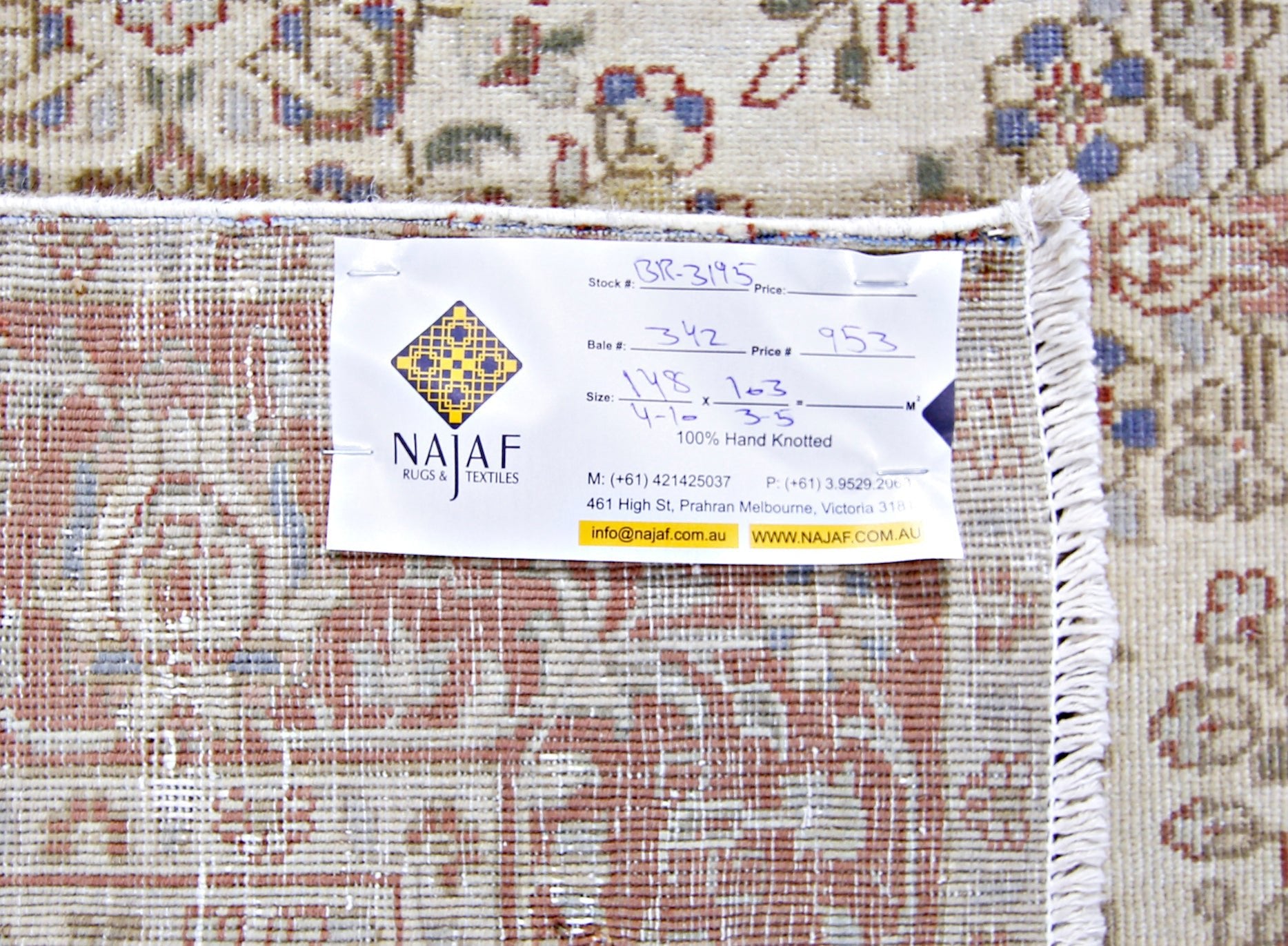 Handmade Vintage Persian Kerman Rug | 148 x 103 cm | 4'10" x 3'5" - Najaf Rugs & Textile