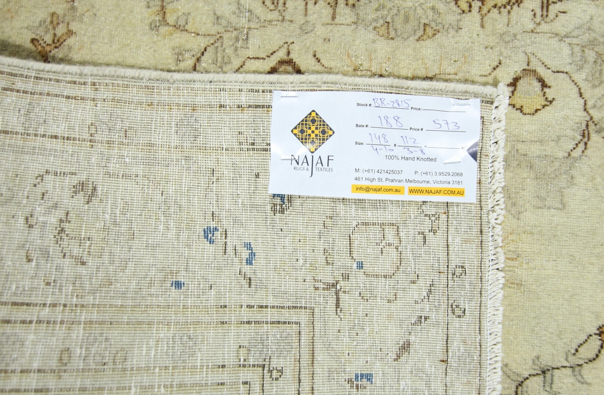 Handmade Vintage Persian Kerman Rug | 148 x 112 cm | 4'6" x 3'8" - Najaf Rugs & Textile