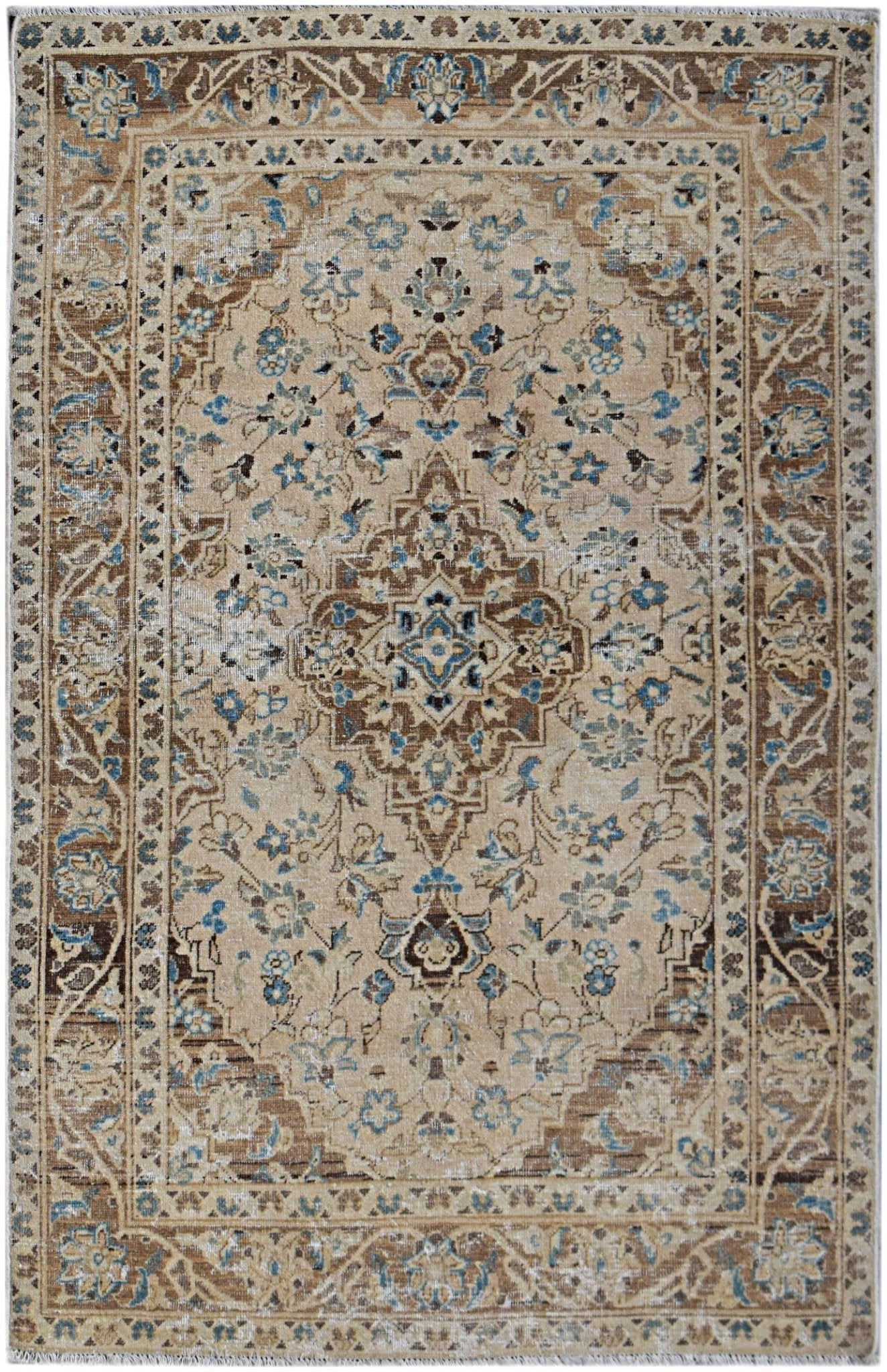 Handmade Vintage Persian Kerman Rug | 149 x 90 cm | 4'11" x 3' - Najaf Rugs & Textile
