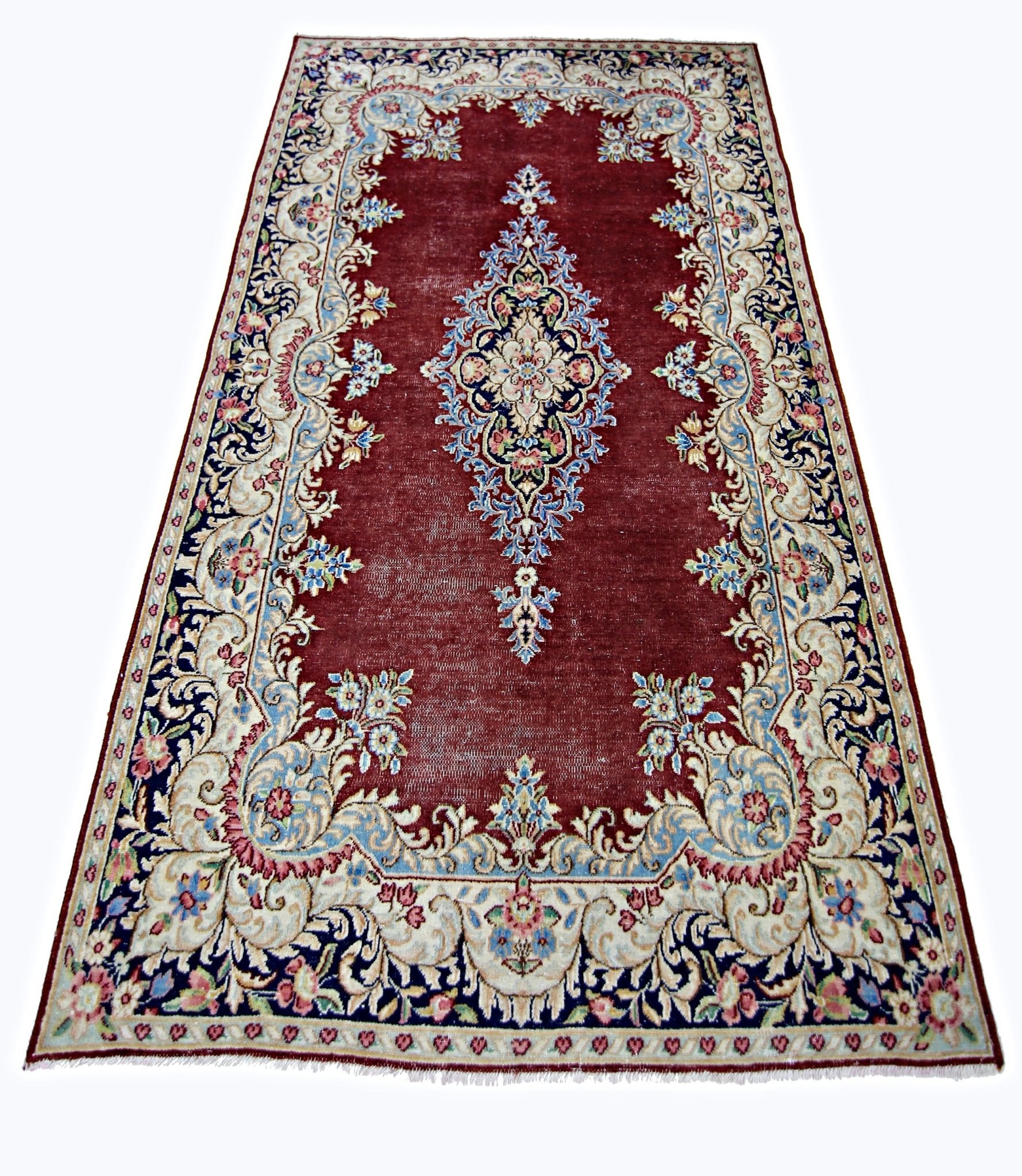 Handmade Vintage Persian Kerman Rug | 152 x 88 cm | 5' x 2'11" - Najaf Rugs & Textile