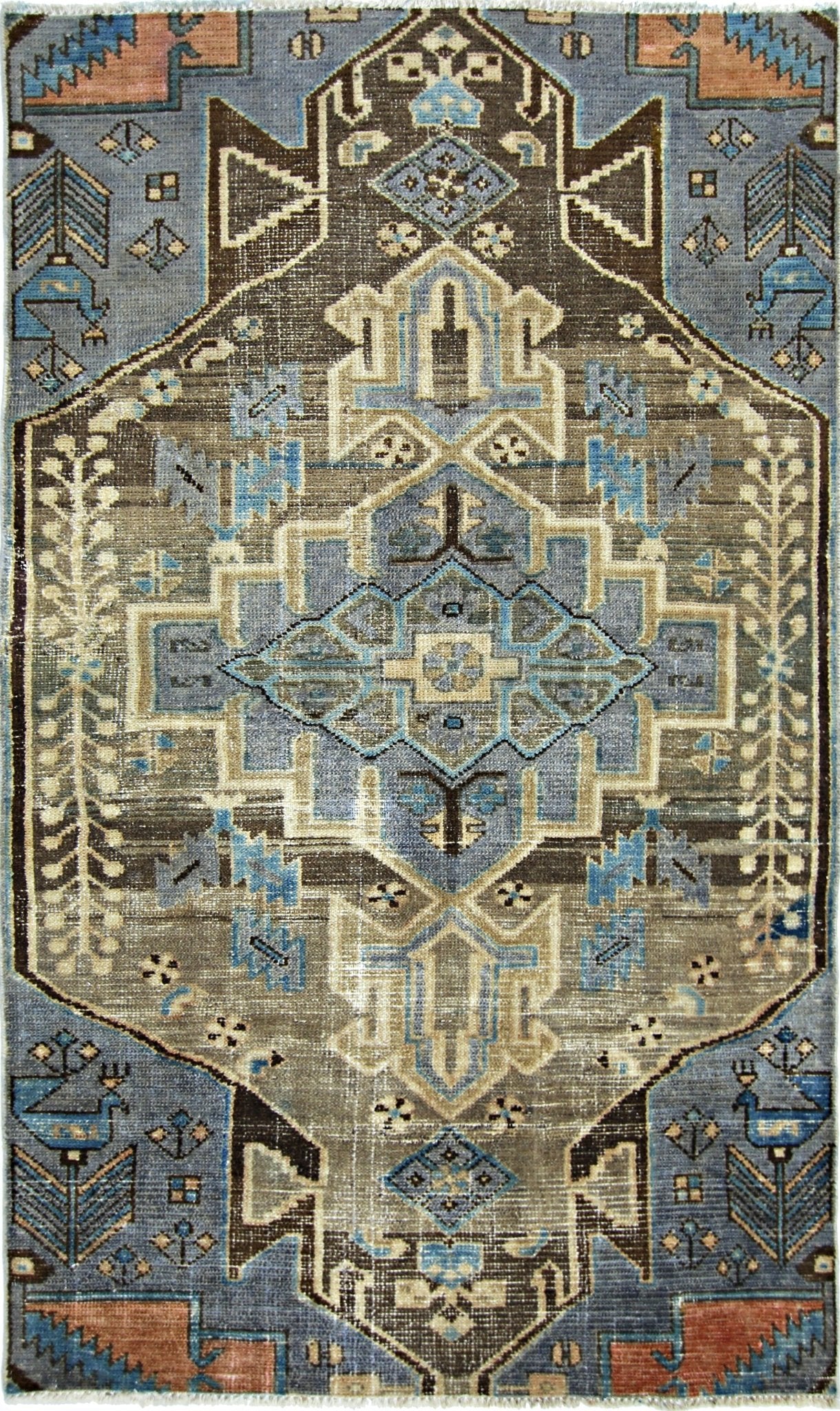 Handmade Vintage Persian Kerman Rug | 171 x 96 cm | 5'7" x 3'2" - Najaf Rugs & Textile
