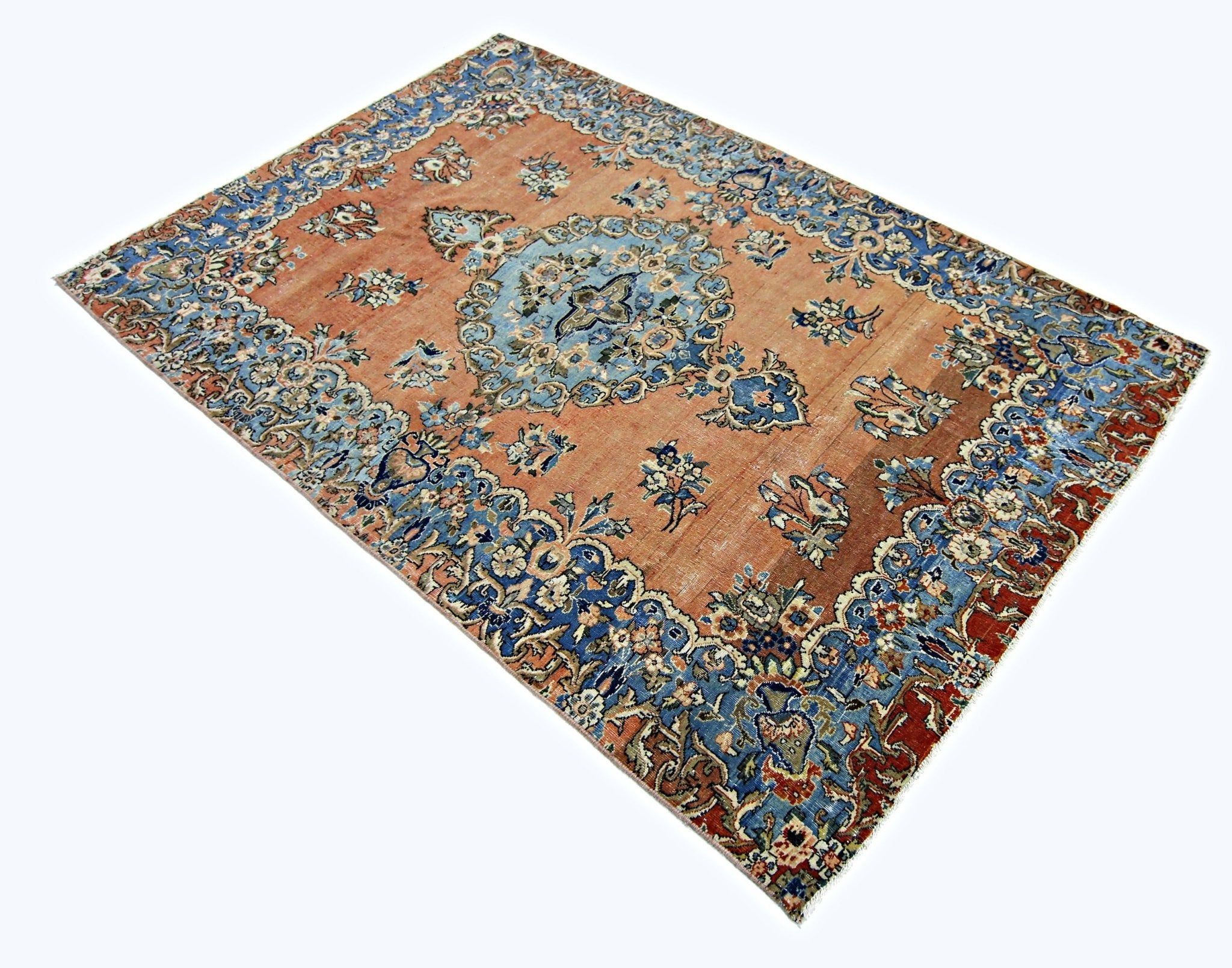 Handmade Vintage Persian Kerman Rug | 175 x 112 cm | 5'9" x 3'8" - Najaf Rugs & Textile