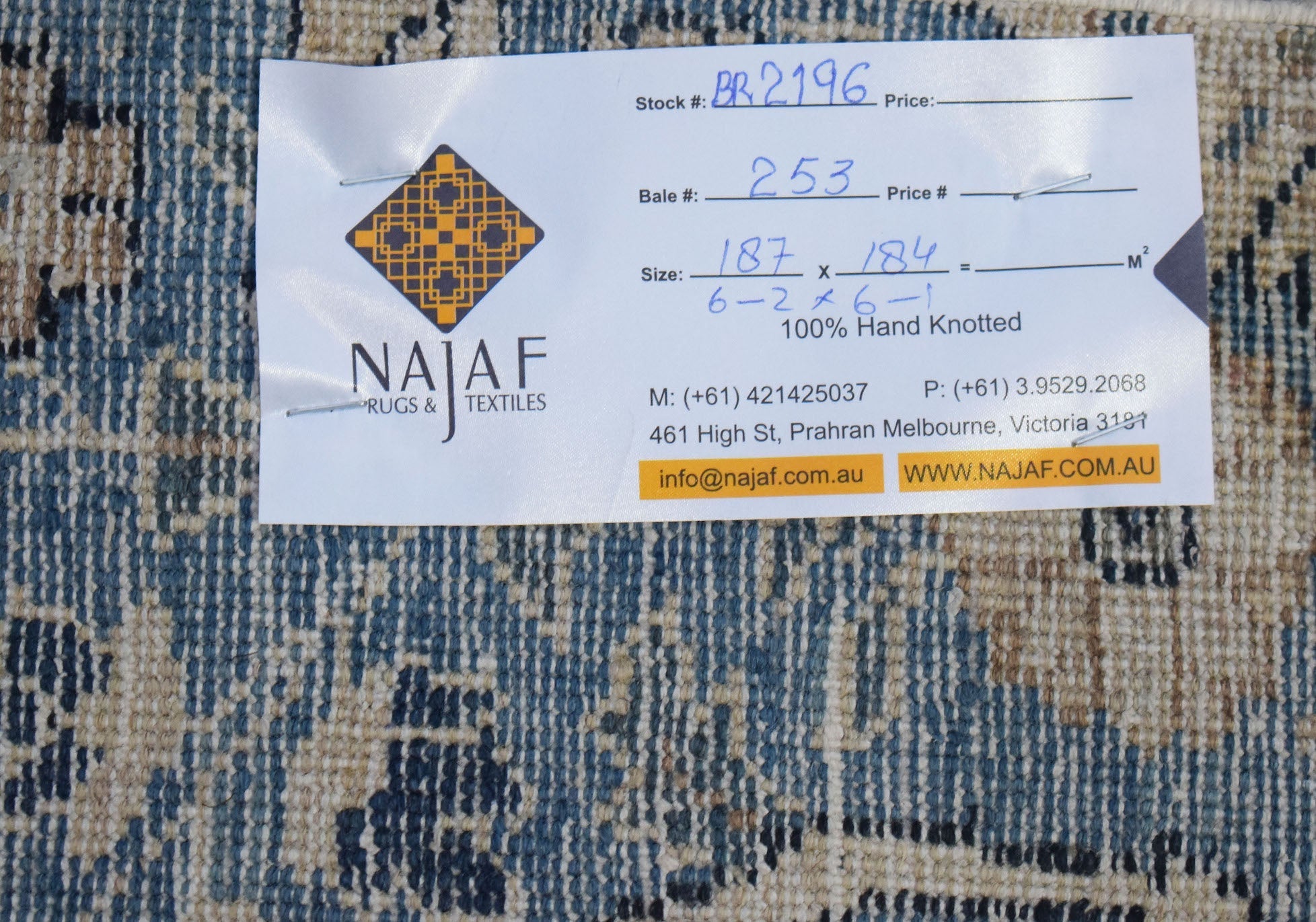 Handmade Vintage Persian Kerman Rug | 187 x 184 cm | 6'2" x 6'1" - Najaf Rugs & Textile