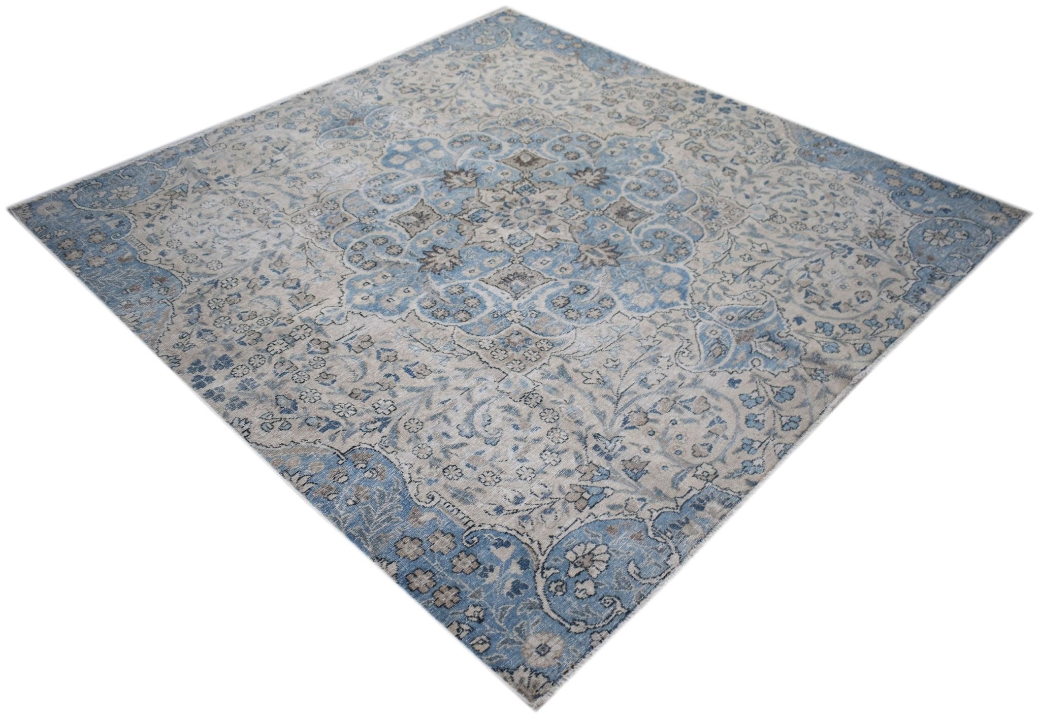 Handmade Vintage Persian Kerman Rug | 187 x 184 cm | 6'2" x 6'1" - Najaf Rugs & Textile