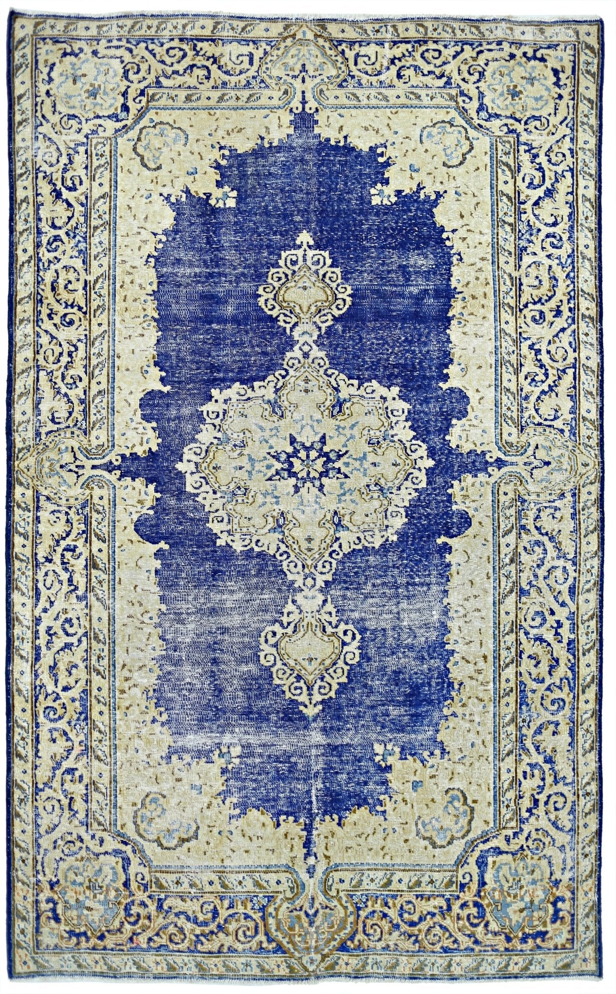 Handmade Vintage Persian Kerman Rug | 192 x 120 cm | 6'4" x 3'11" - Najaf Rugs & Textile