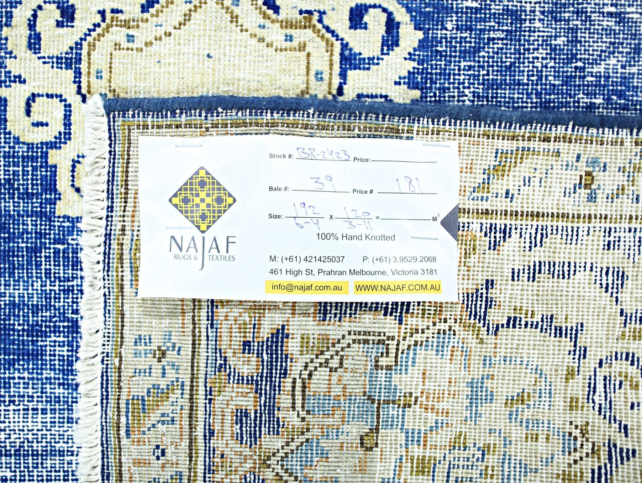 Handmade Vintage Persian Kerman Rug | 192 x 120 cm | 6'4" x 3'11" - Najaf Rugs & Textile