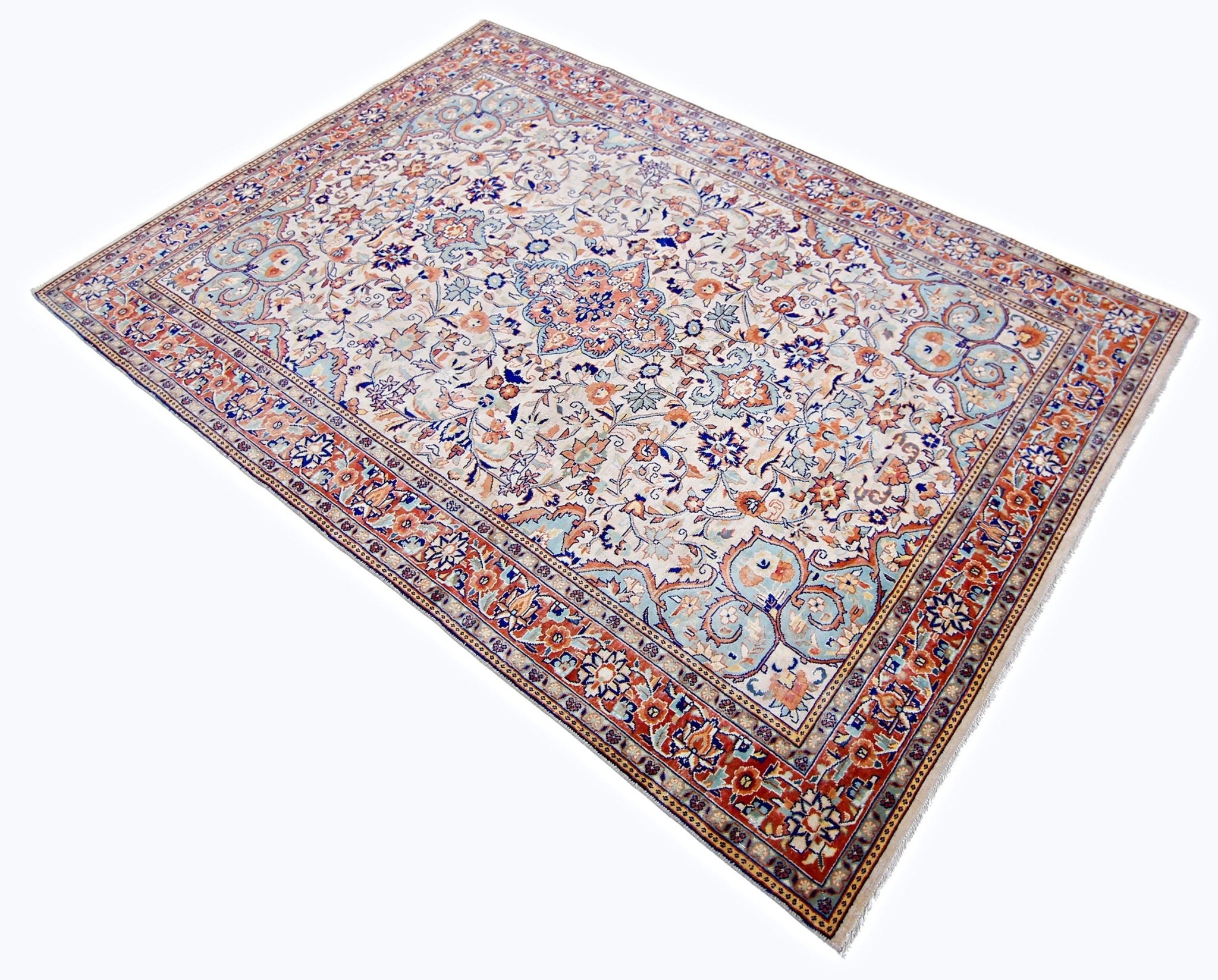 Handmade Vintage Persian Kerman Rug | 196 x 134 cm | 6'5" x 4'5" - Najaf Rugs & Textile