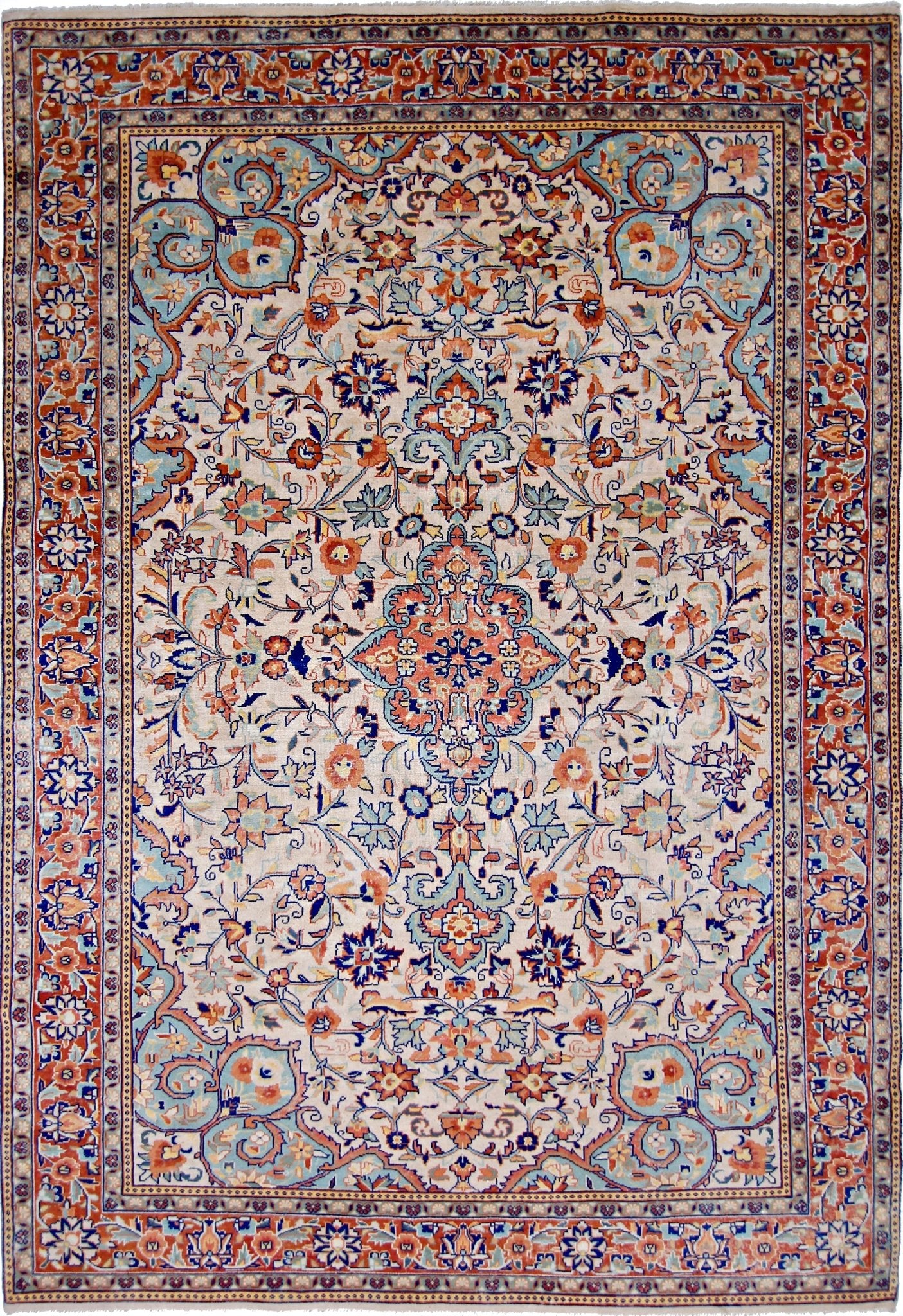 Handmade Vintage Persian Kerman Rug | 196 x 134 cm | 6'5" x 4'5" - Najaf Rugs & Textile