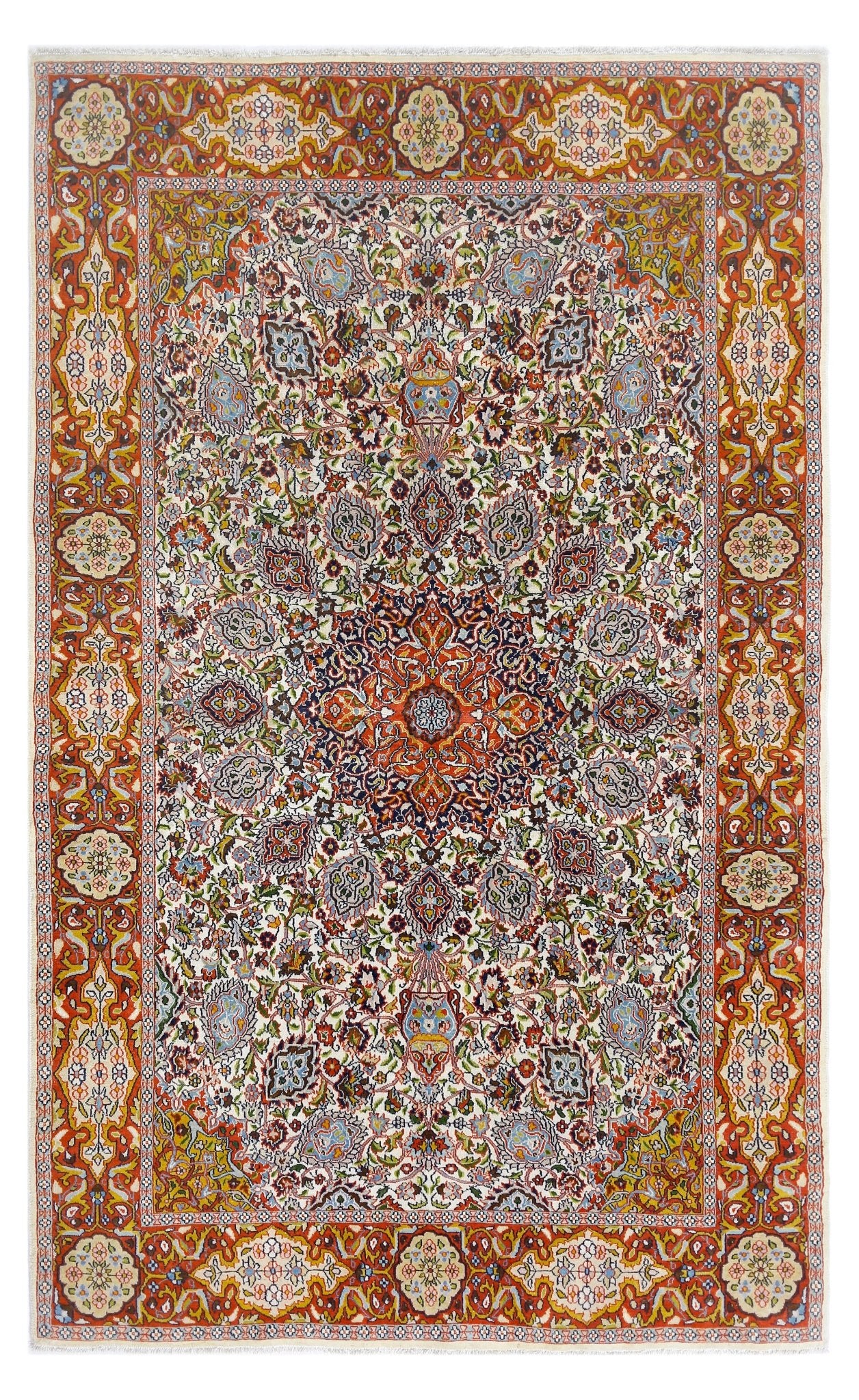 Handmade Vintage Persian Kerman Rug | 198 x 121 cm | 6'6" x 3'11" - Najaf Rugs & Textile