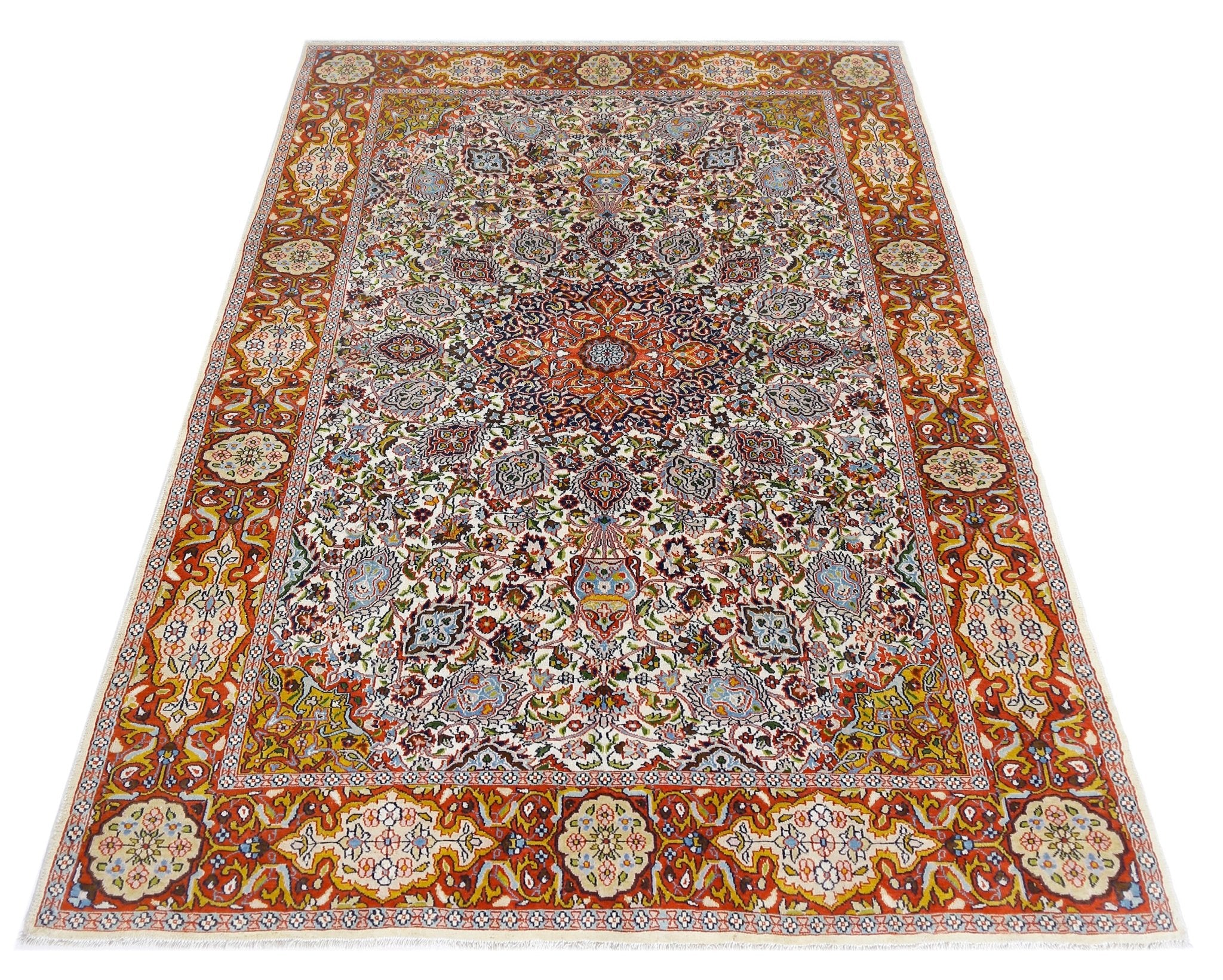 Handmade Vintage Persian Kerman Rug | 198 x 121 cm | 6'6" x 3'11" - Najaf Rugs & Textile