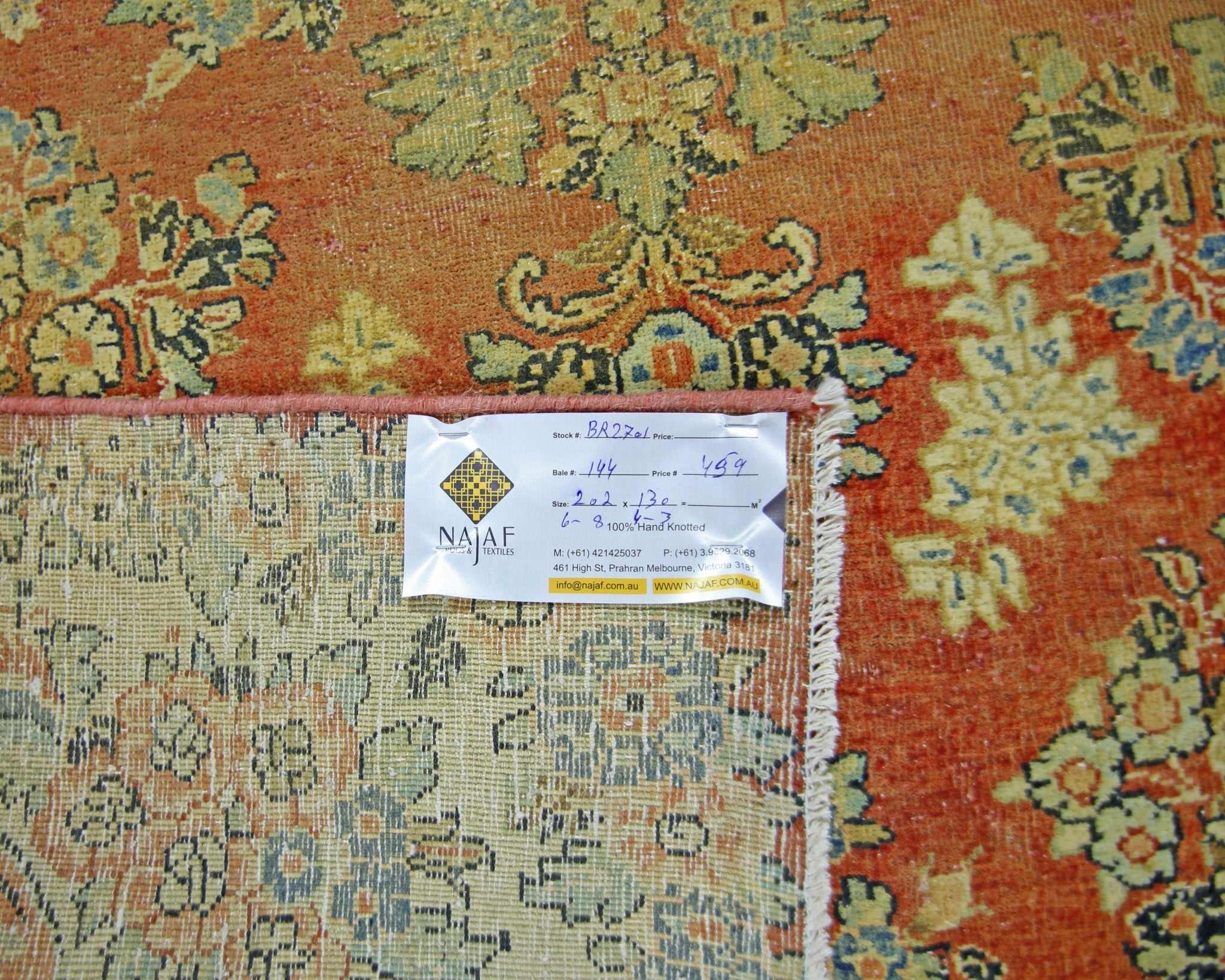 Handmade Vintage Persian Kerman Rug | 202 x 130 cm | 6'8" x 4'3" - Najaf Rugs & Textile