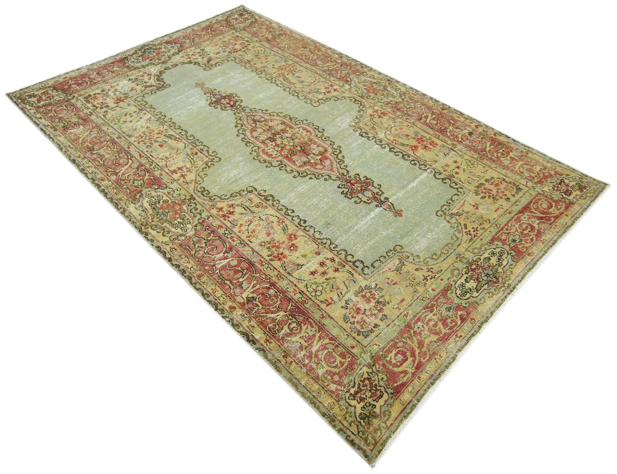 Handmade Vintage Persian Kerman Rug | 203 x 125 cm | 6'8" x 4'1" - Najaf Rugs & Textile