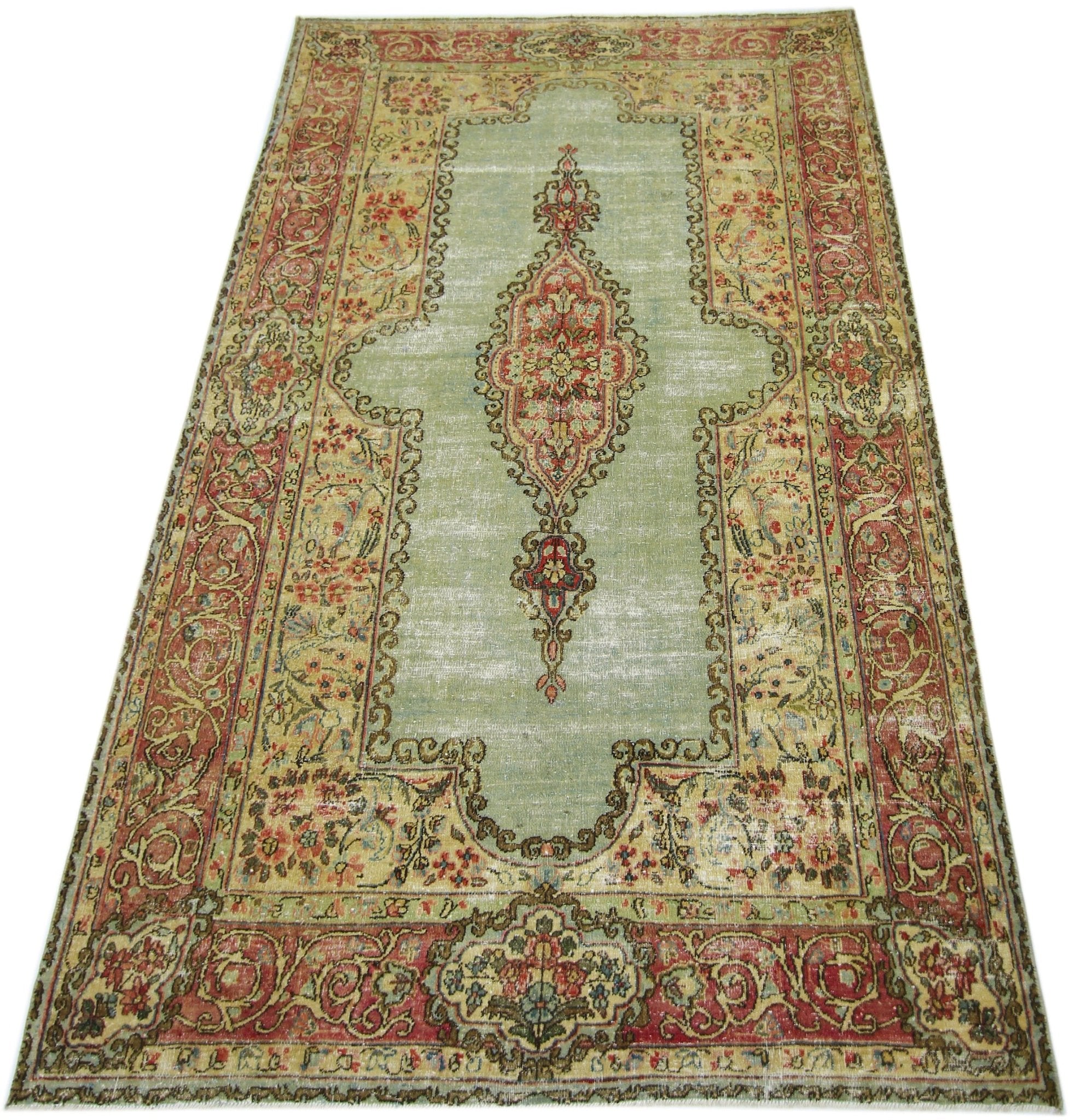Handmade Vintage Persian Kerman Rug | 203 x 125 cm | 6'8" x 4'1" - Najaf Rugs & Textile