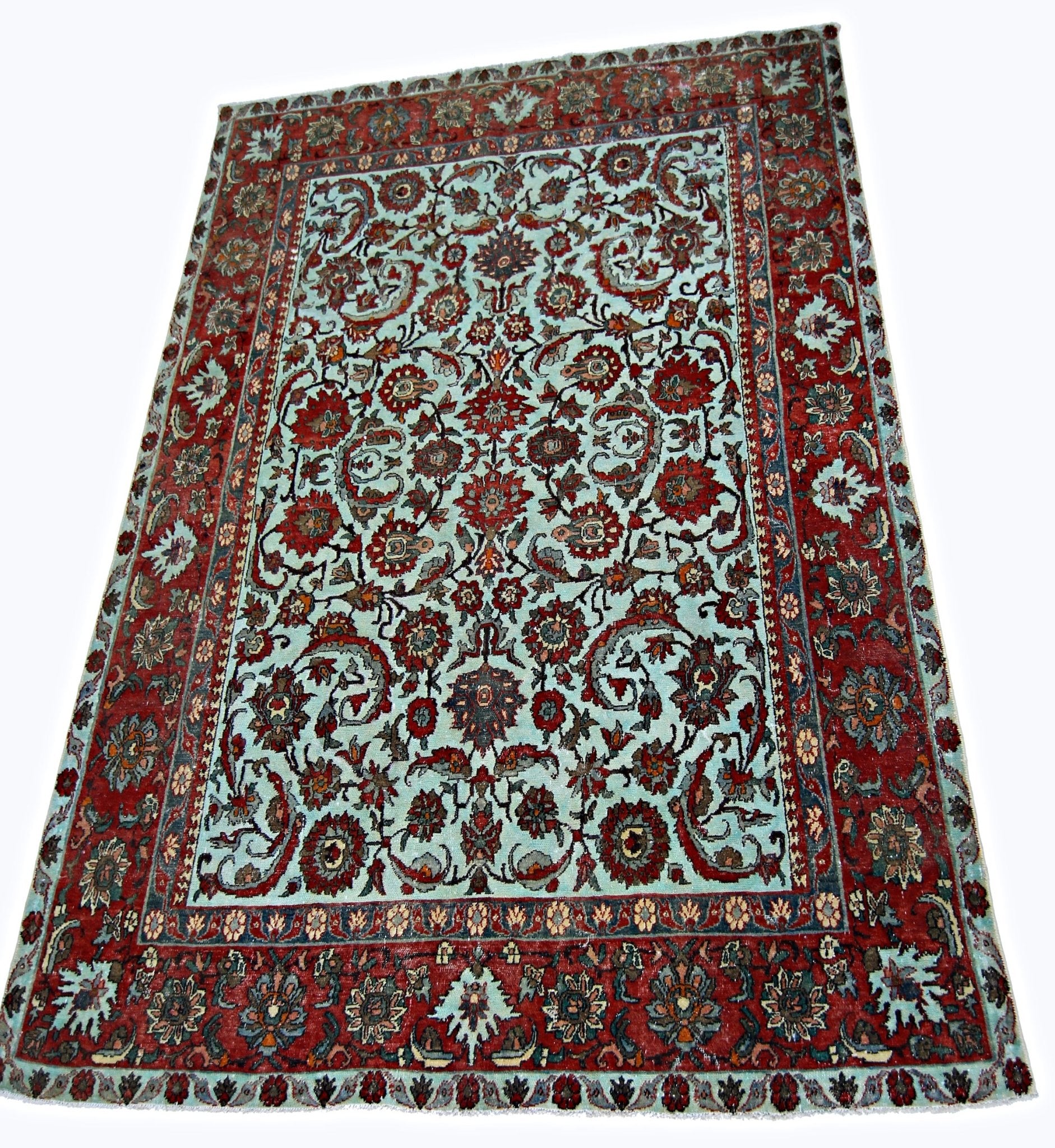 Handmade Vintage Persian Kerman Rug | 204 x 139 cm | 6'8" x 4'7" - Najaf Rugs & Textile