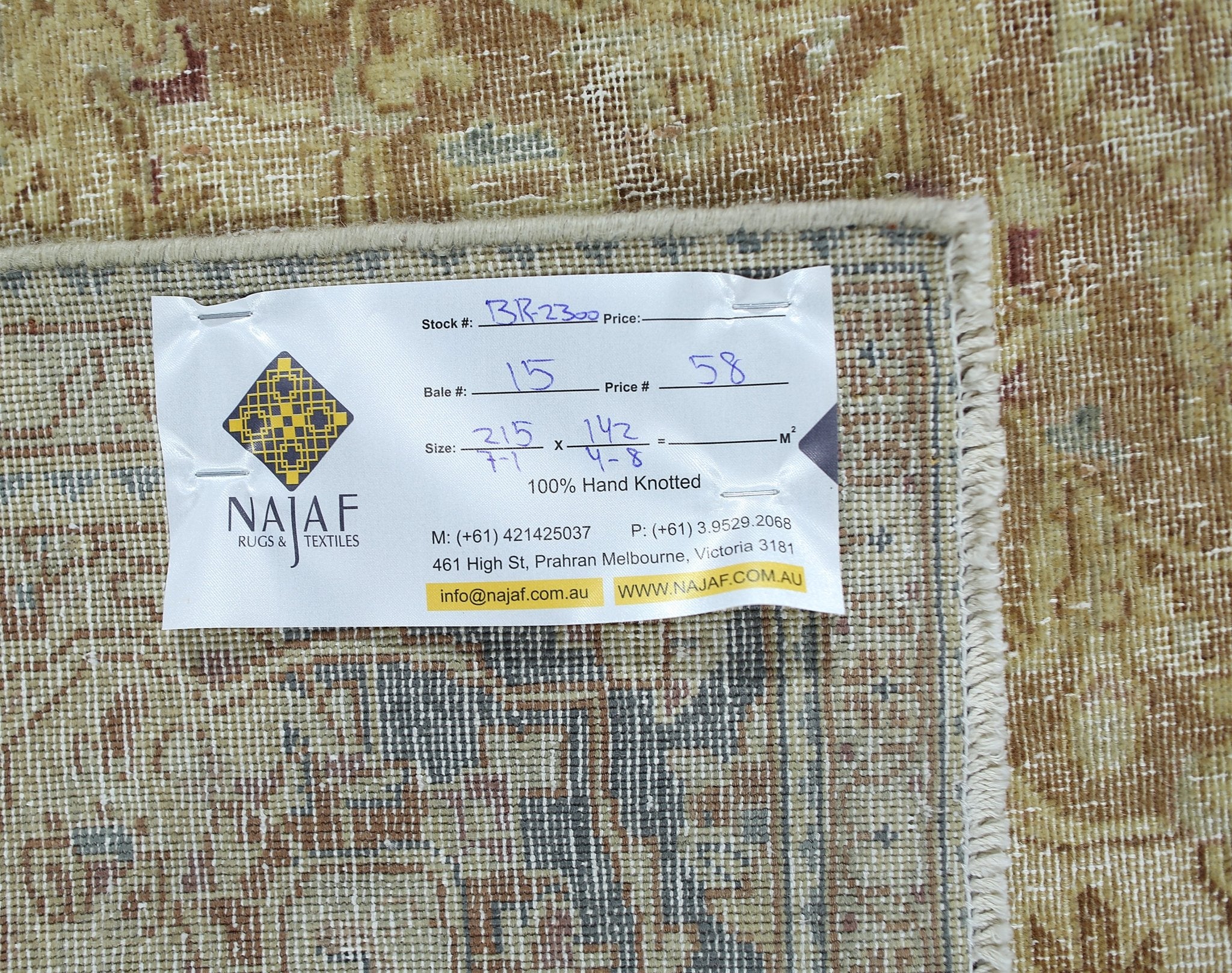 Handmade Vintage Persian Kerman Rug | 215 x 142 cm | 7'1" x 4'8" - Najaf Rugs & Textile