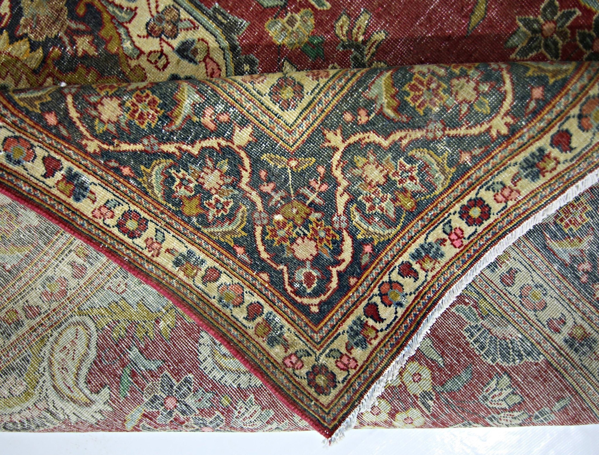 Handmade Vintage Persian Kerman Rug | 215 x 144 cm | 7'1" x 4'9" - Najaf Rugs & Textile