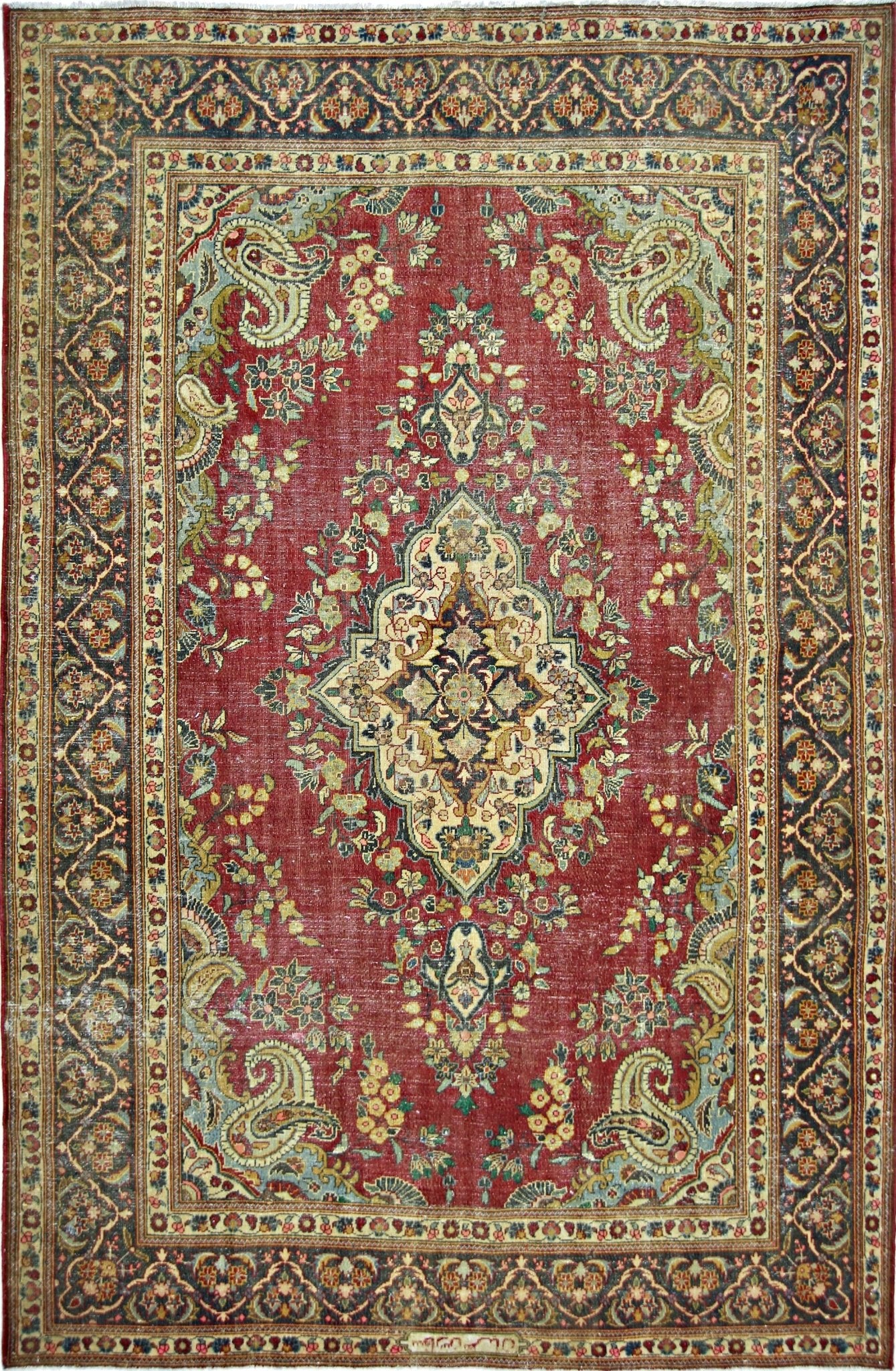 Handmade Vintage Persian Kerman Rug | 215 x 144 cm | 7'1" x 4'9" - Najaf Rugs & Textile