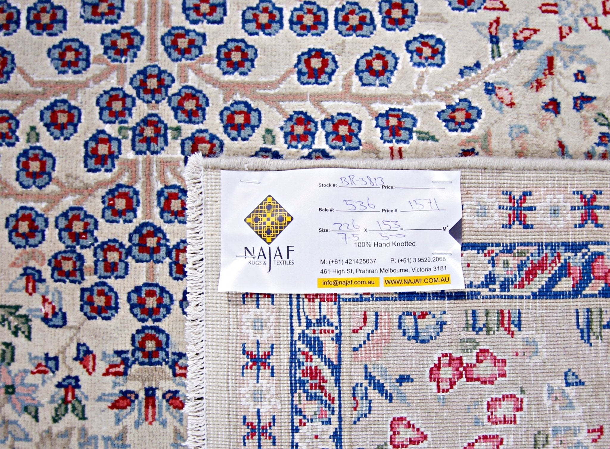 Handmade Vintage Persian Kerman Rug | 226 x 153 cm | 7'5" x 5' - Najaf Rugs & Textile