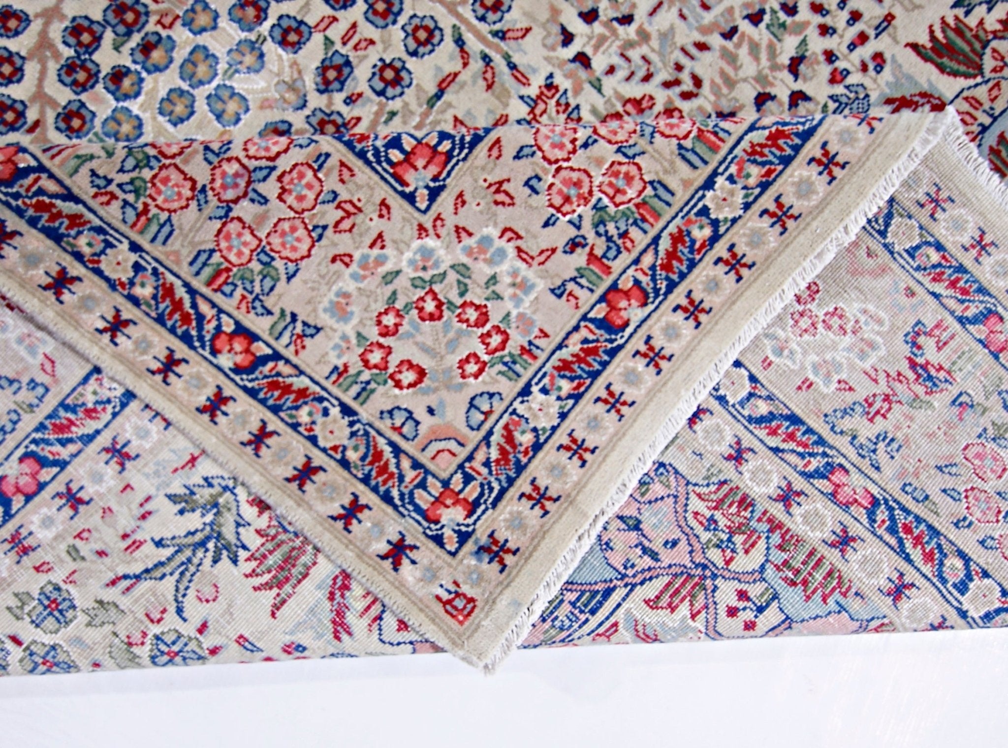 Handmade Vintage Persian Kerman Rug | 226 x 153 cm | 7'5" x 5' - Najaf Rugs & Textile