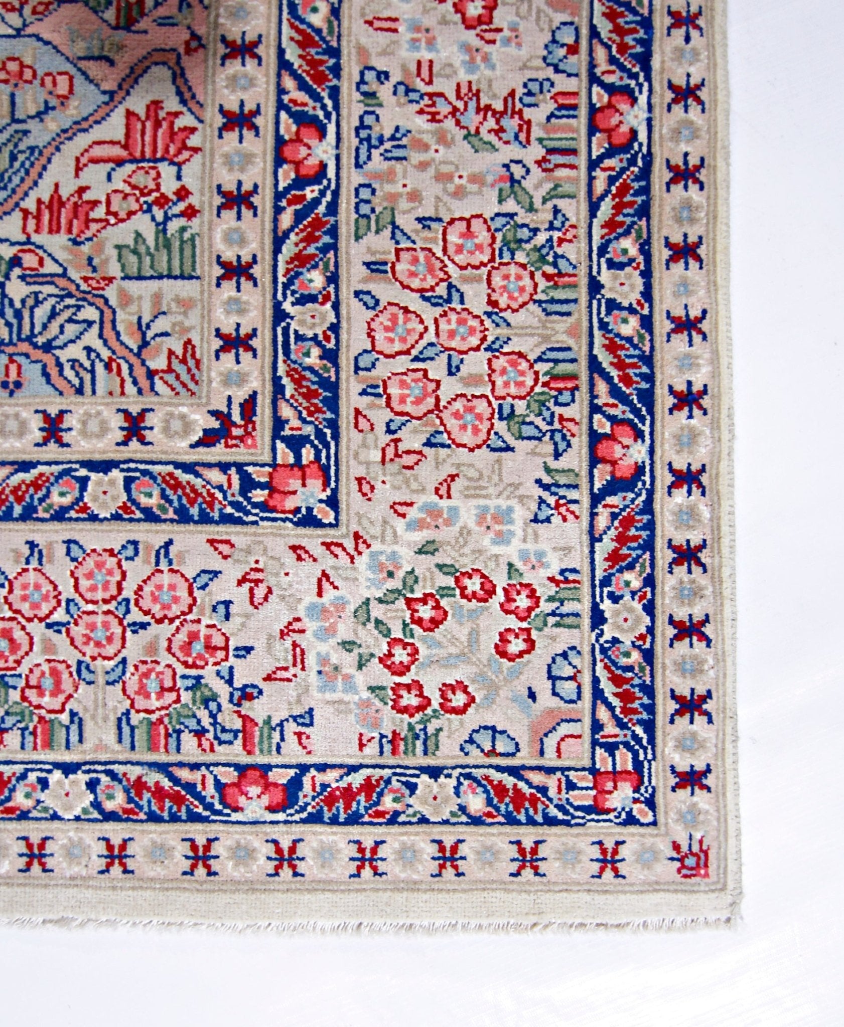 Handmade Vintage Persian Kerman Rug | 226 x 153 cm | 7'5" x 5' - Najaf Rugs & Textile