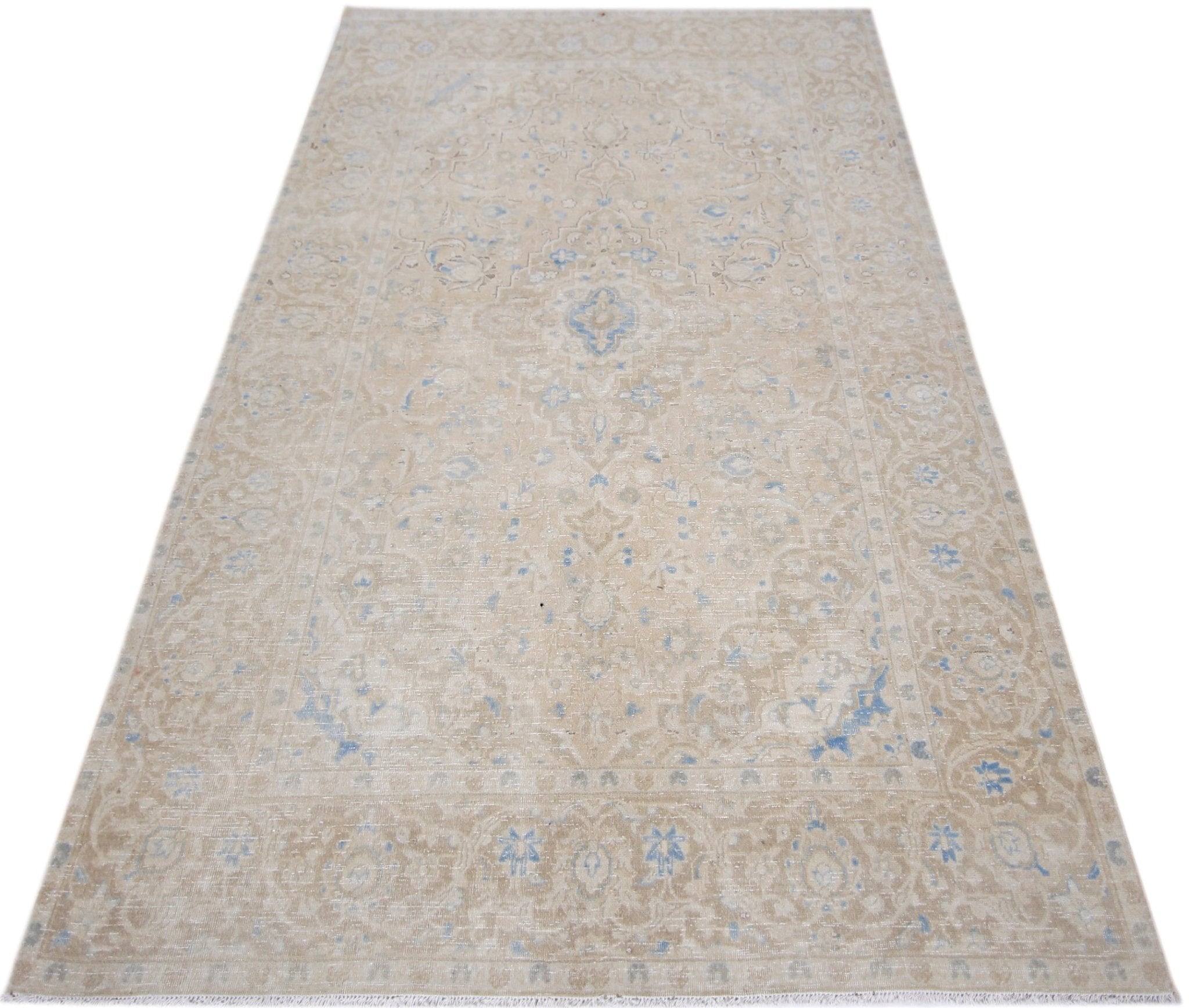 Handmade Vintage Persian Kerman Rug | 227 x 142 cm | 7'5" x 4'8" - Najaf Rugs & Textile