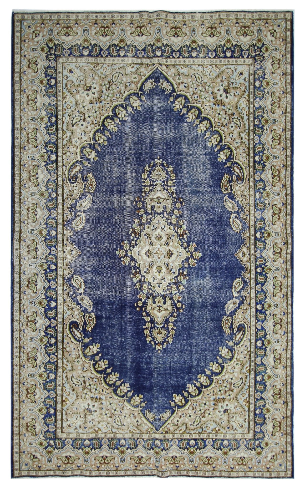 Handmade Vintage Persian Kerman Rug | 239 x 148 cm | 7'10" x 4'10" - Najaf Rugs & Textile