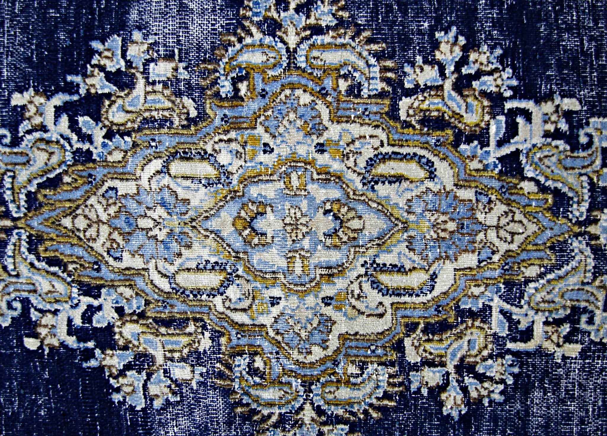 Handmade Vintage Persian Kerman Rug | 242 x 149 cm | 7'11" x 4'11" - Najaf Rugs & Textile