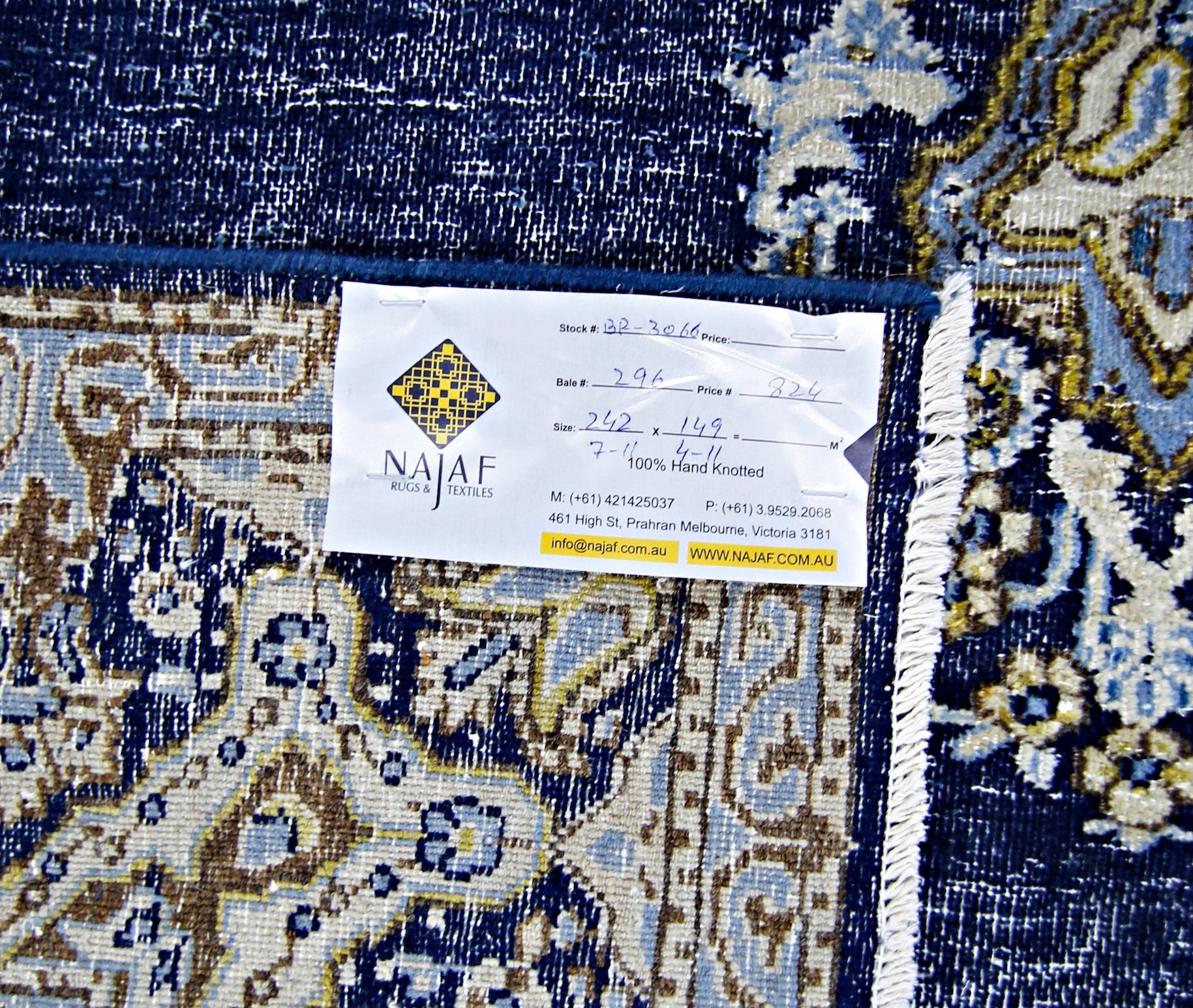 Handmade Vintage Persian Kerman Rug | 242 x 149 cm | 7'11" x 4'11" - Najaf Rugs & Textile