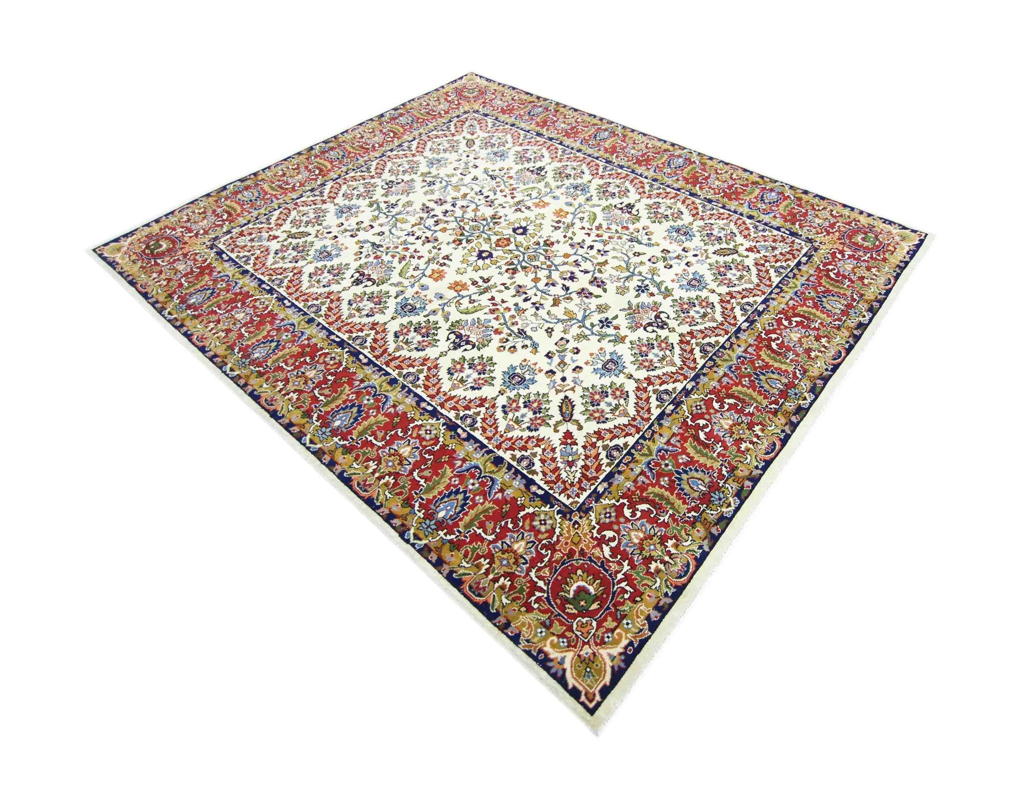 Handmade Vintage Persian Kerman Rug | 251 x 200 cm | 8'3" x 6'7" - Najaf Rugs & Textile