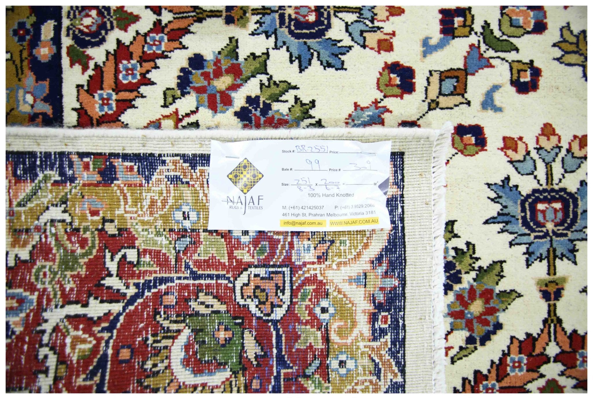 Handmade Vintage Persian Kerman Rug | 251 x 200 cm | 8'3" x 6'7" - Najaf Rugs & Textile