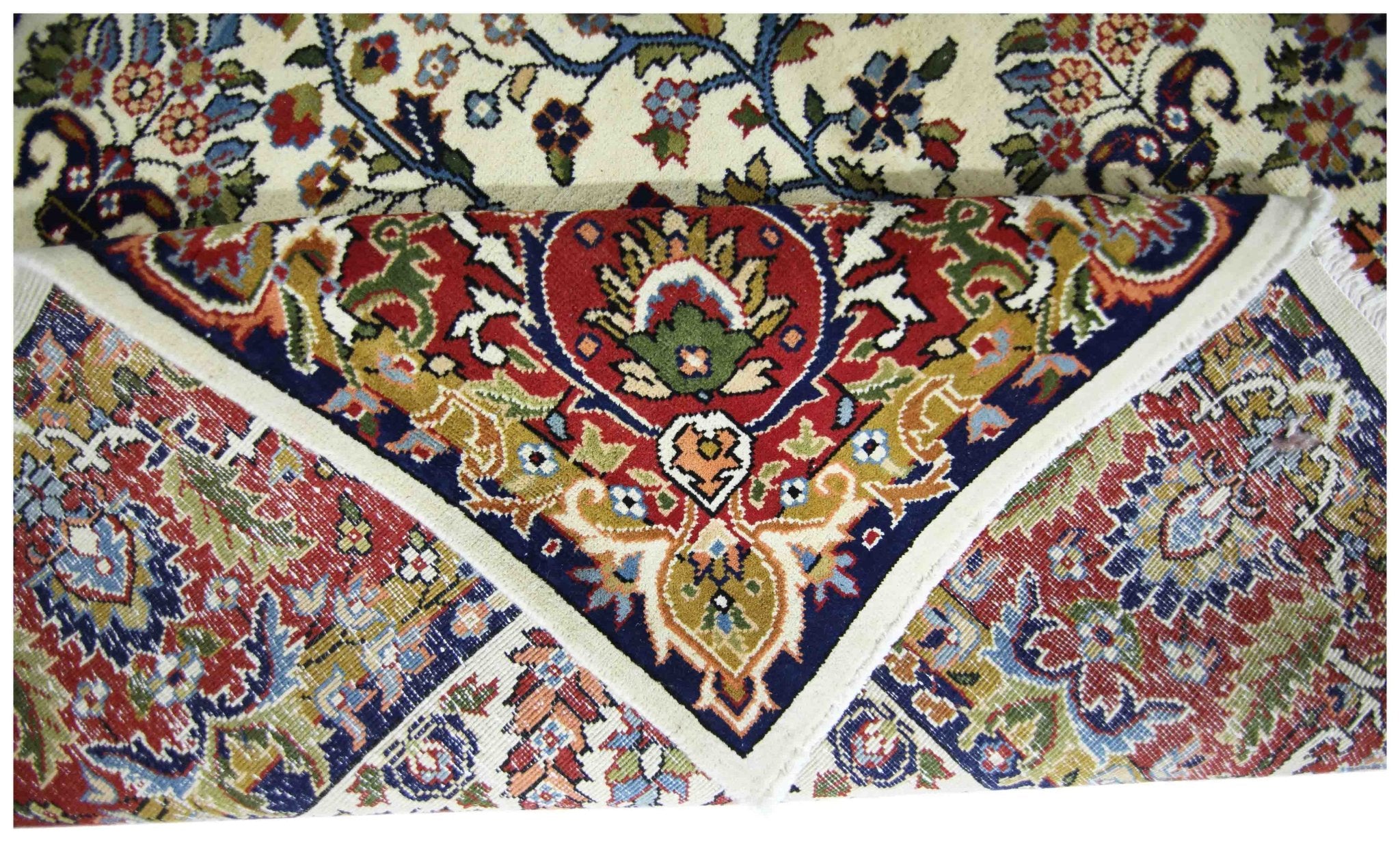 Handmade Vintage Persian Kerman Rug | 251 x 200 cm | 8'3" x 6'7" - Najaf Rugs & Textile