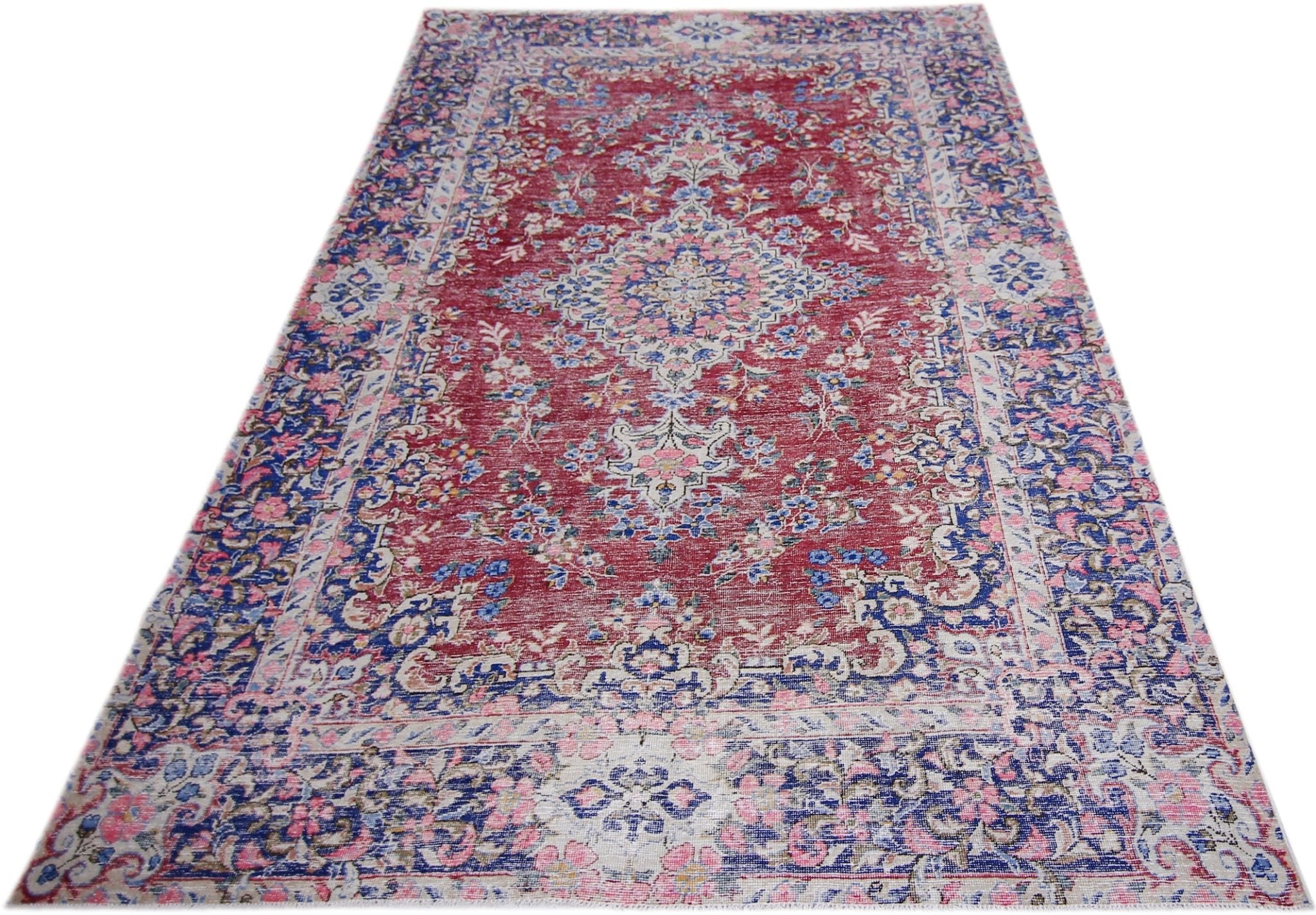 Handmade Vintage Persian Kerman Rug | 262 x 196 cm | 8'7" x 6'5" - Najaf Rugs & Textile