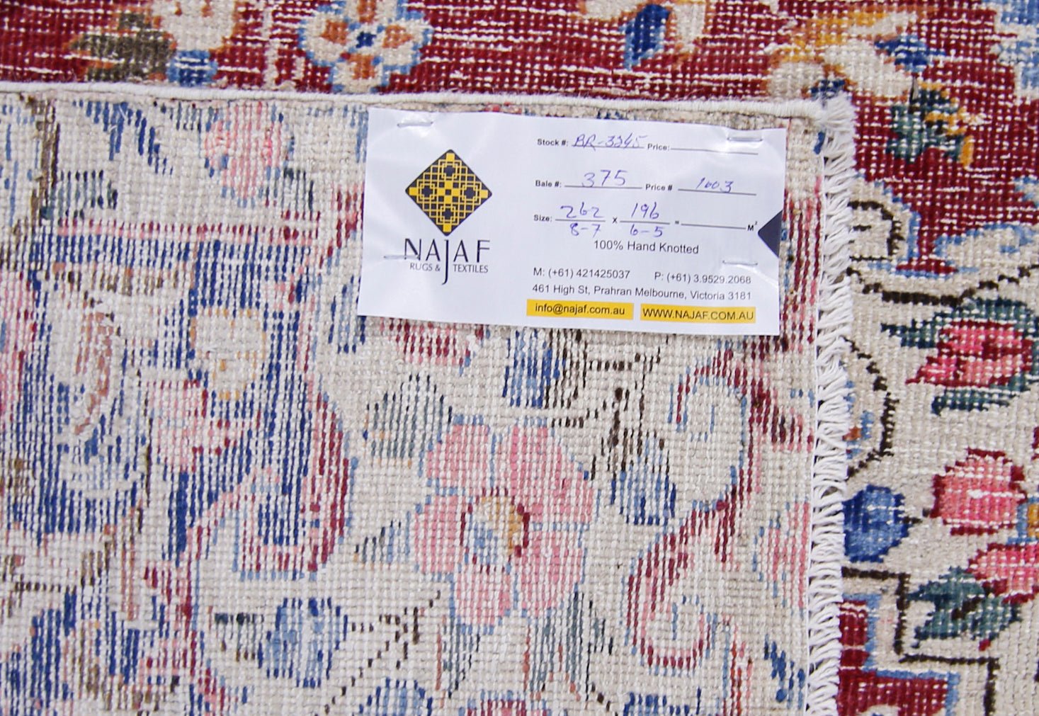 Handmade Vintage Persian Kerman Rug | 262 x 196 cm | 8'7" x 6'5" - Najaf Rugs & Textile
