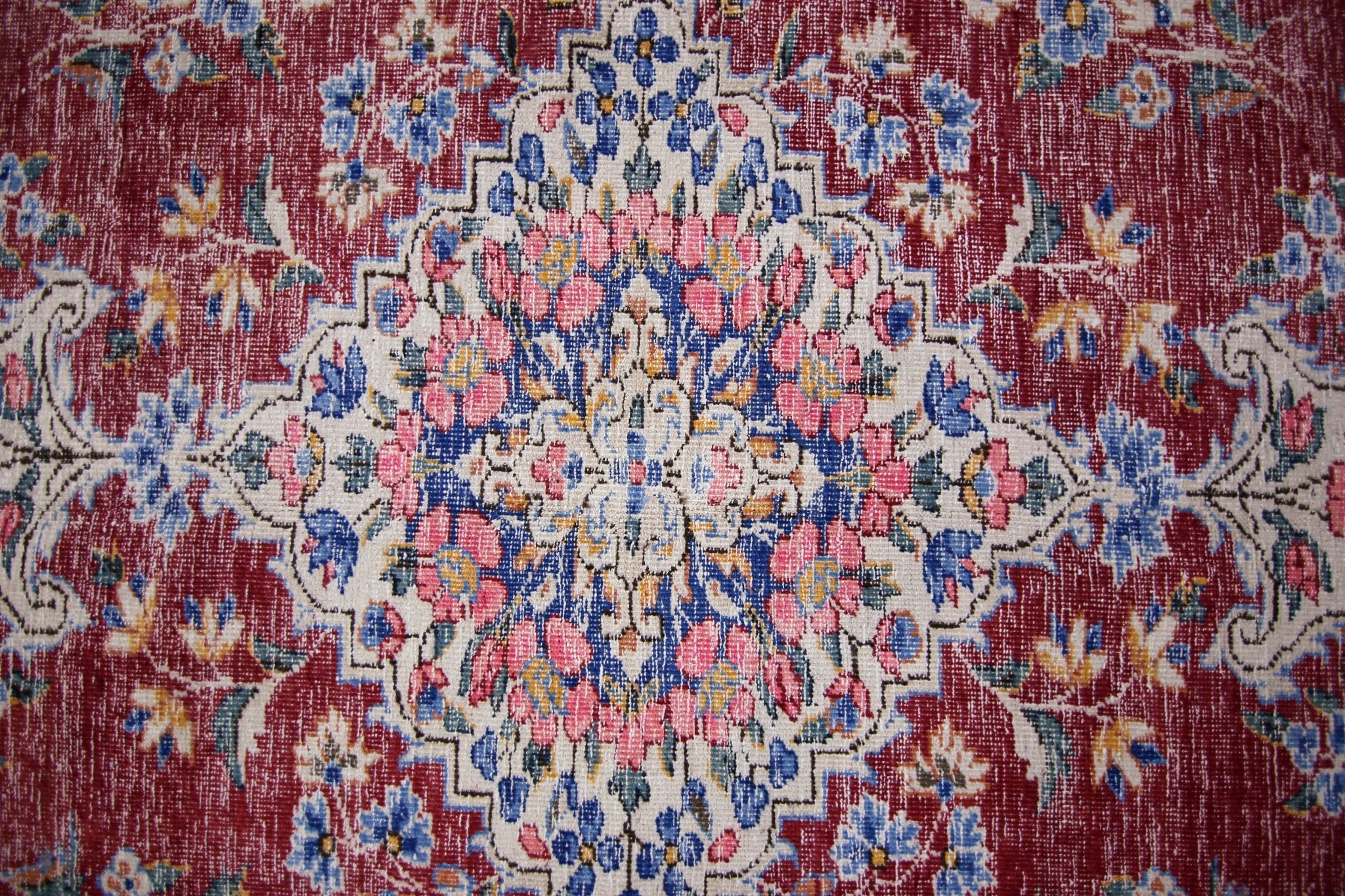 Handmade Vintage Persian Kerman Rug | 262 x 196 cm | 8'7" x 6'5" - Najaf Rugs & Textile