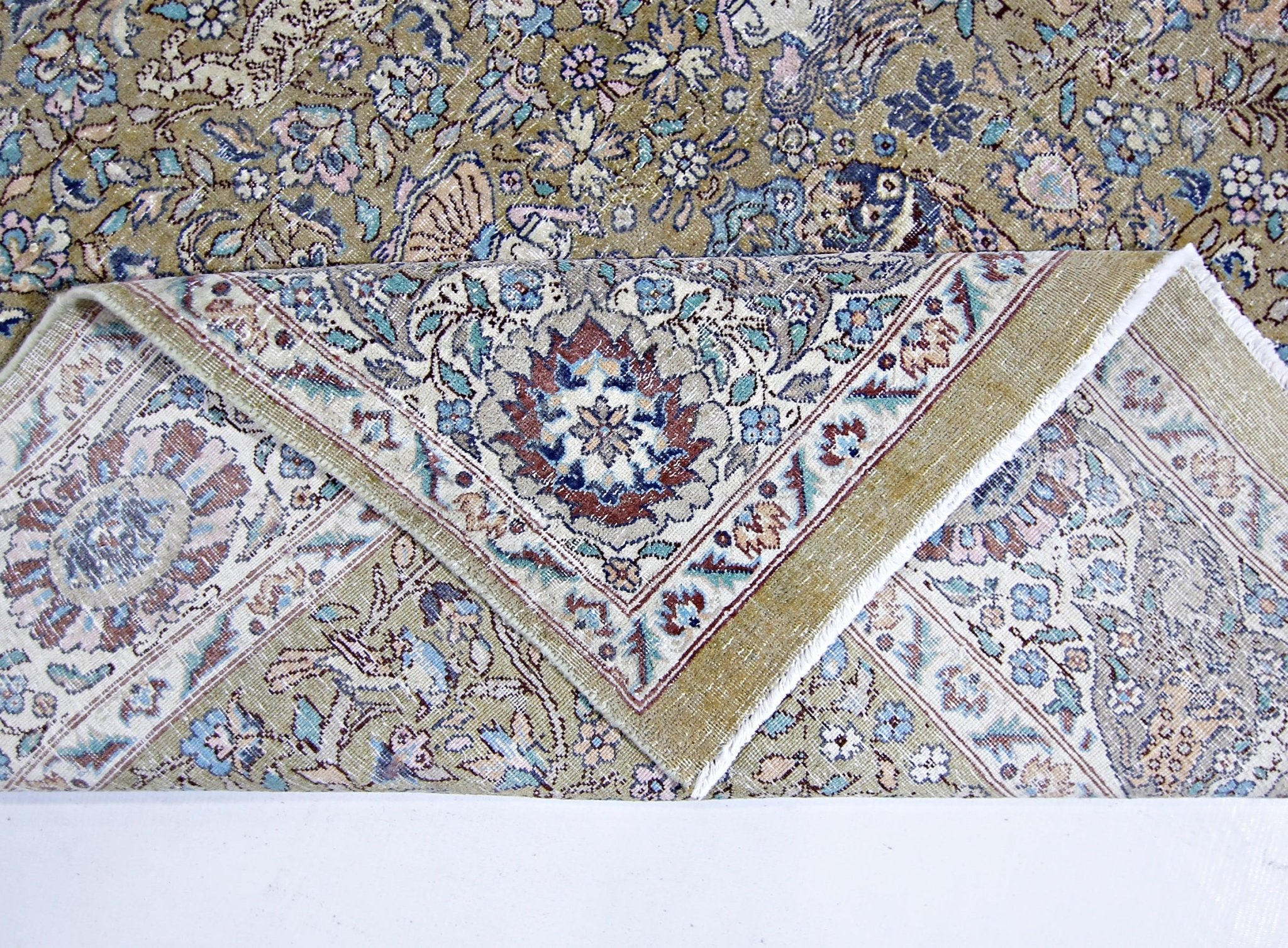 Handmade Vintage Persian Kerman Rug | 265 x 151 cm | 8'8 x 4'11" - Najaf Rugs & Textile